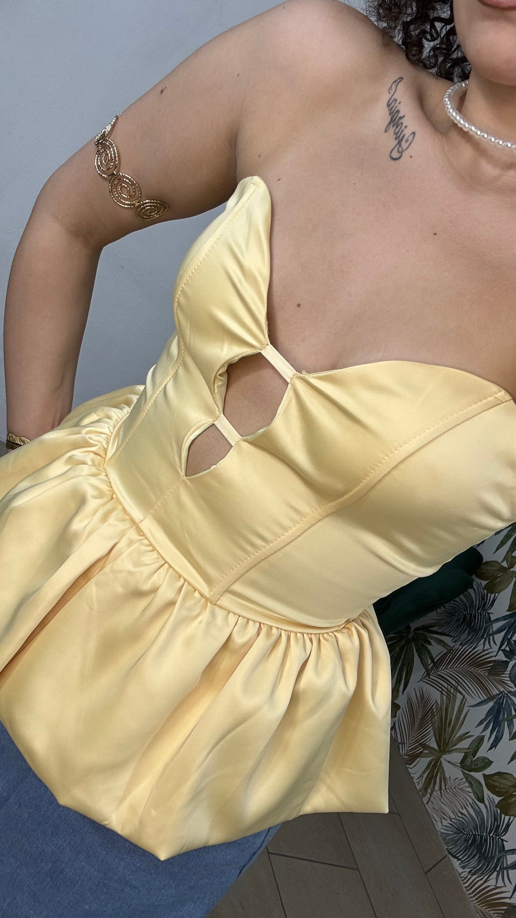 Corsetto Giallo in Seta