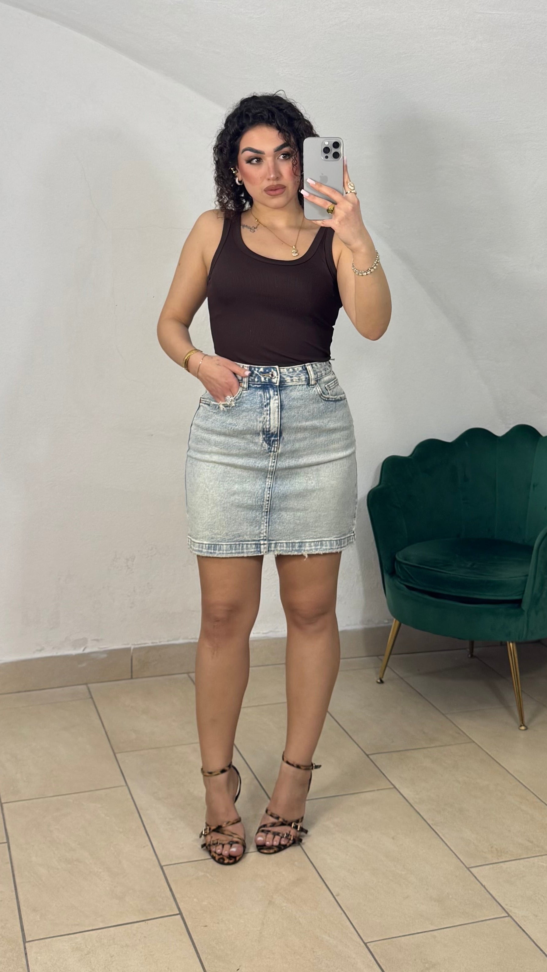 Gonna in Jeans Sabbiata