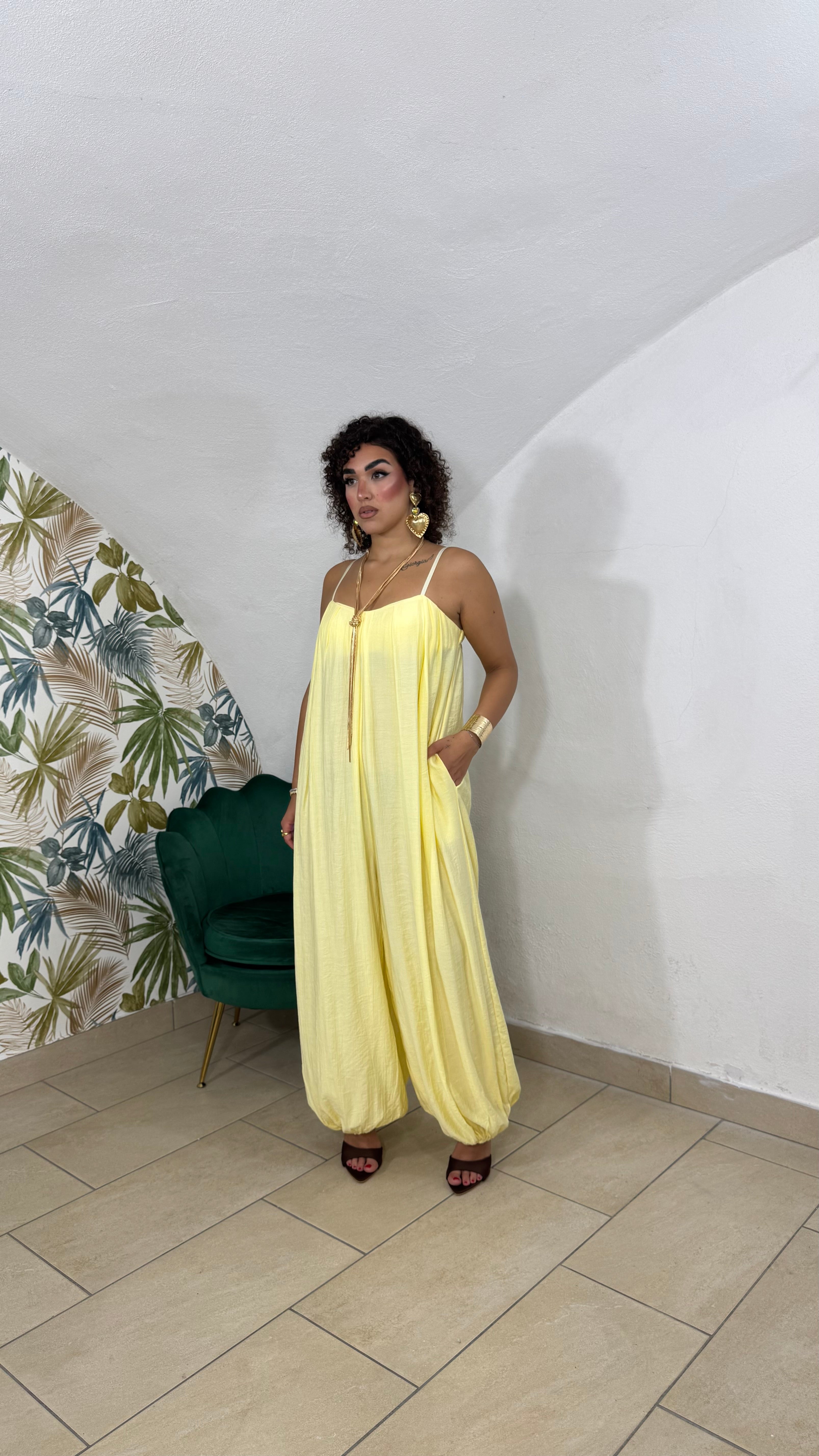 Jumpsuit in Lino Ballon