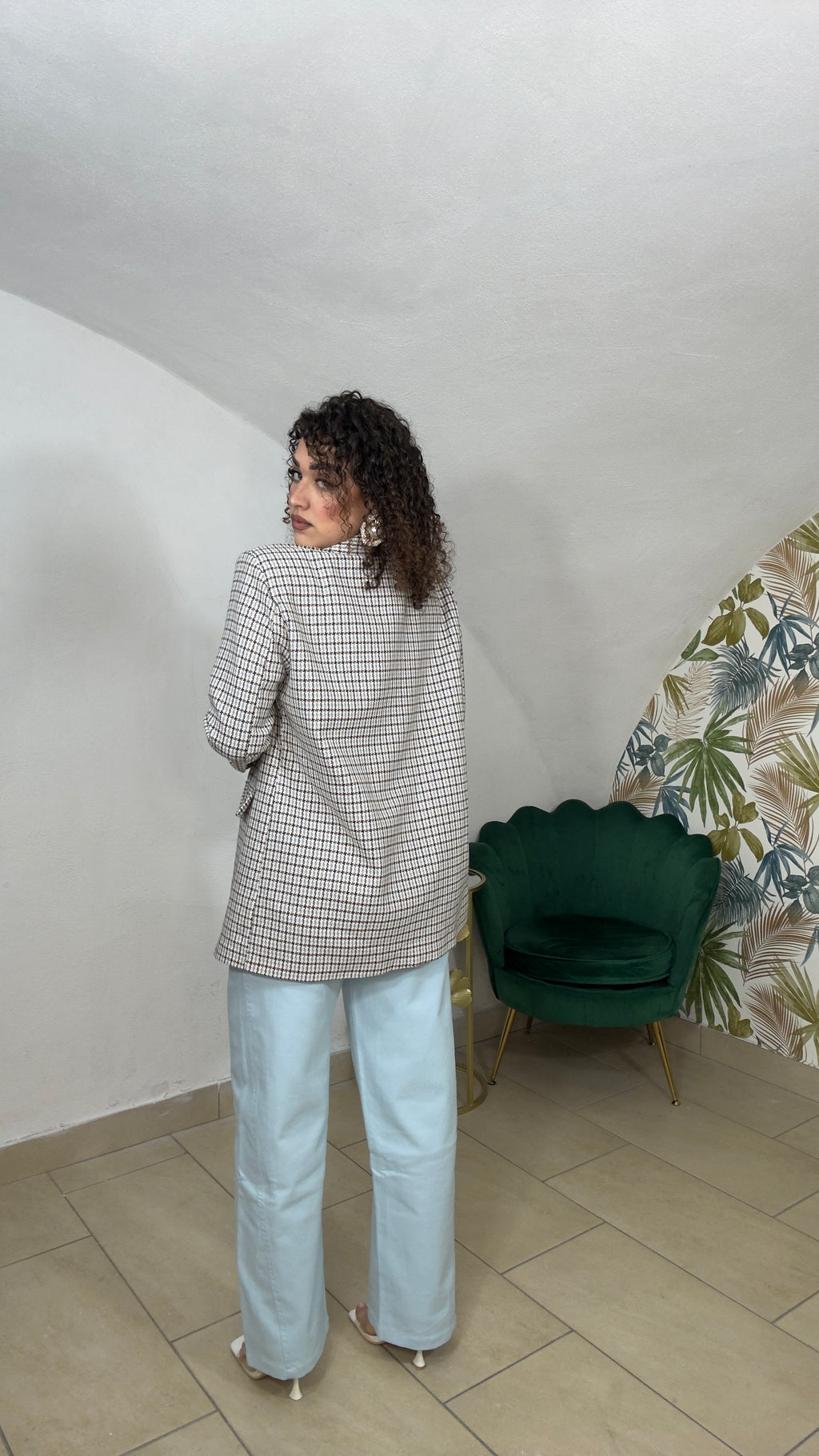 Blazer Quadretti con fodera colorata