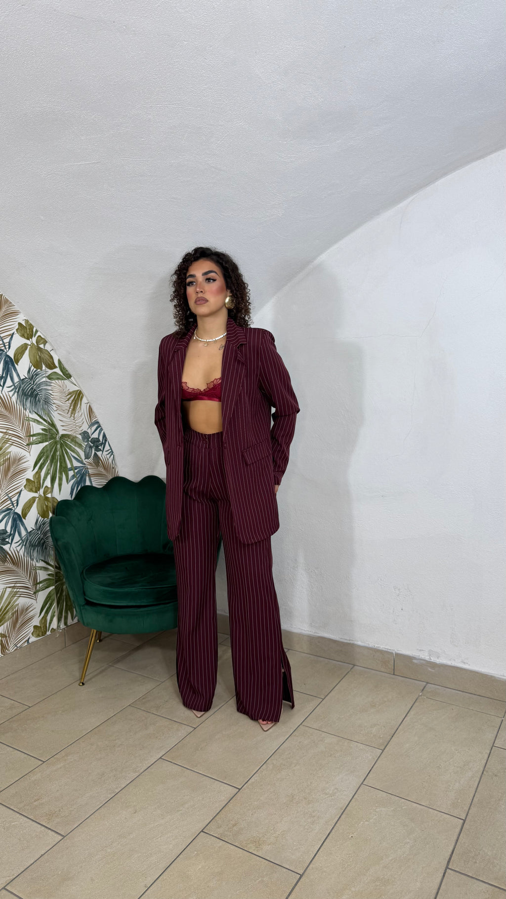 Tailleur Mina Gessato con Fusciacca