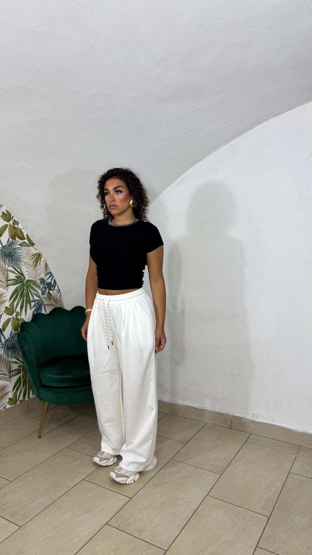 T-shirt Girocollo Strass