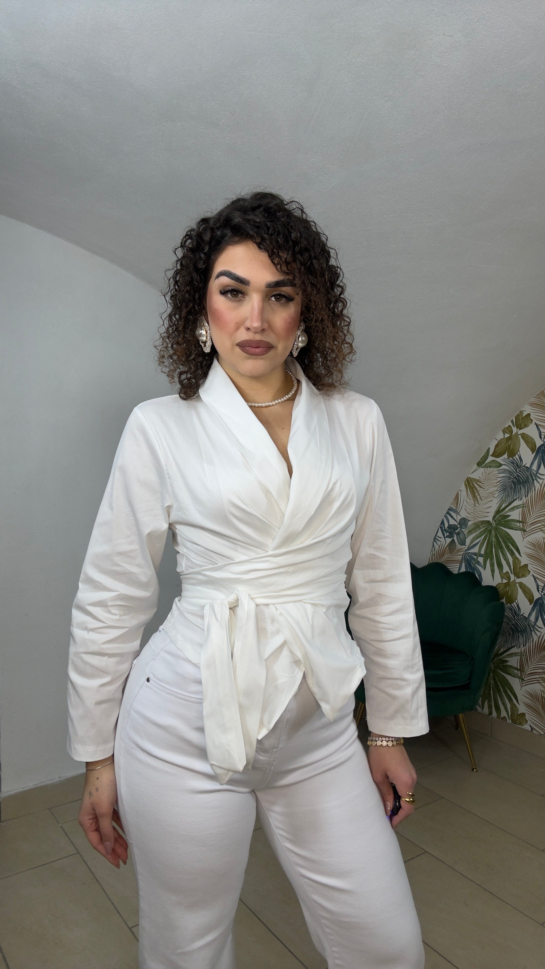 Camicia incrocio in cotone