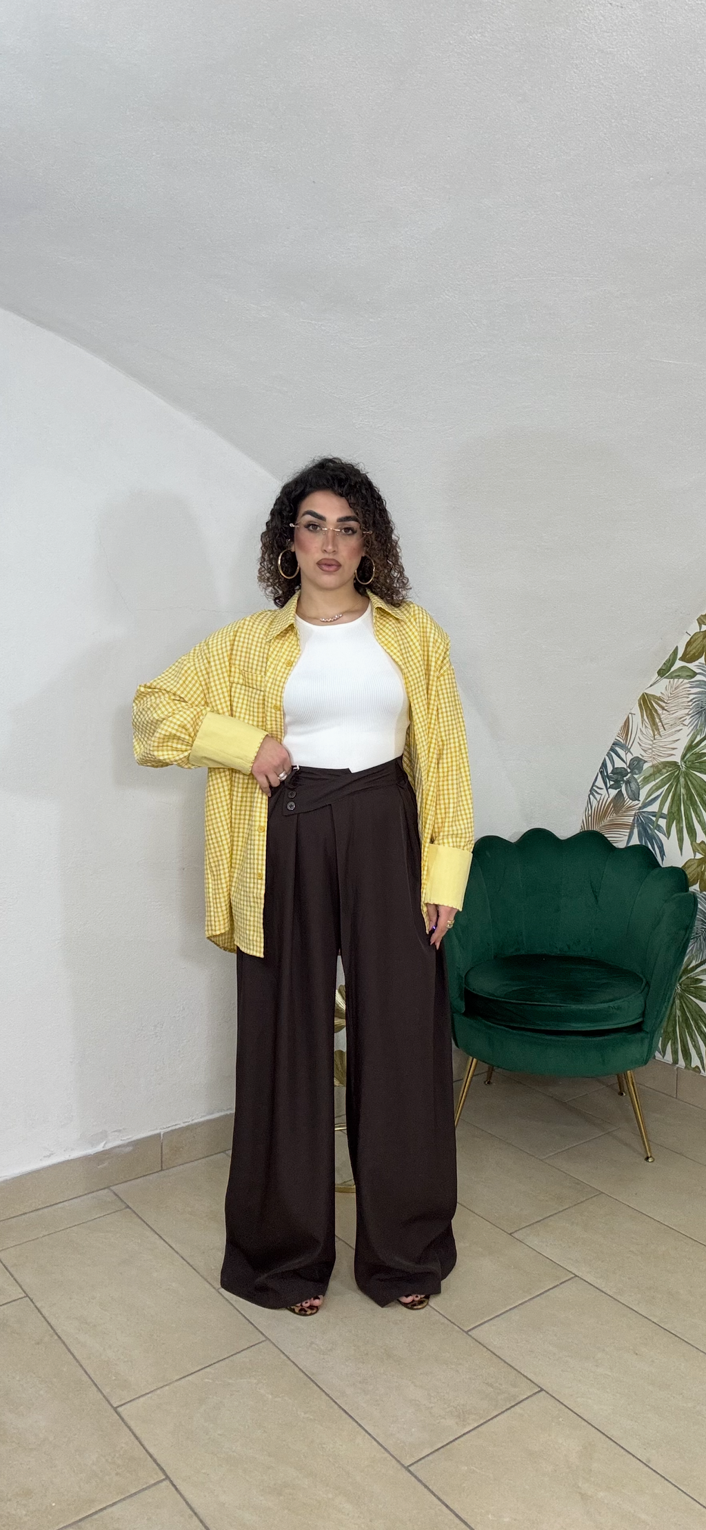Camicia Ceci con piegone Yellow