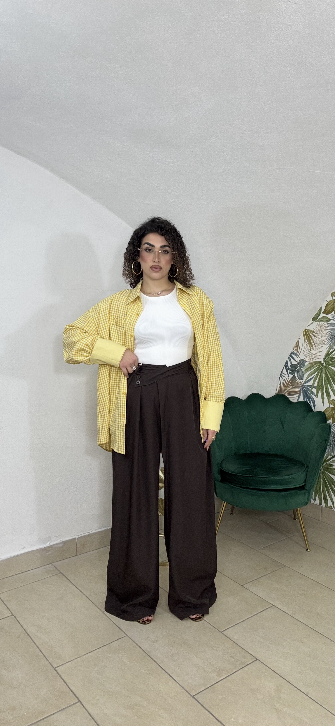Camicia Ceci con piegone Yellow