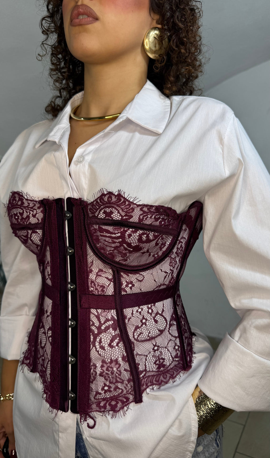Corsetto in Pizzo Nudo