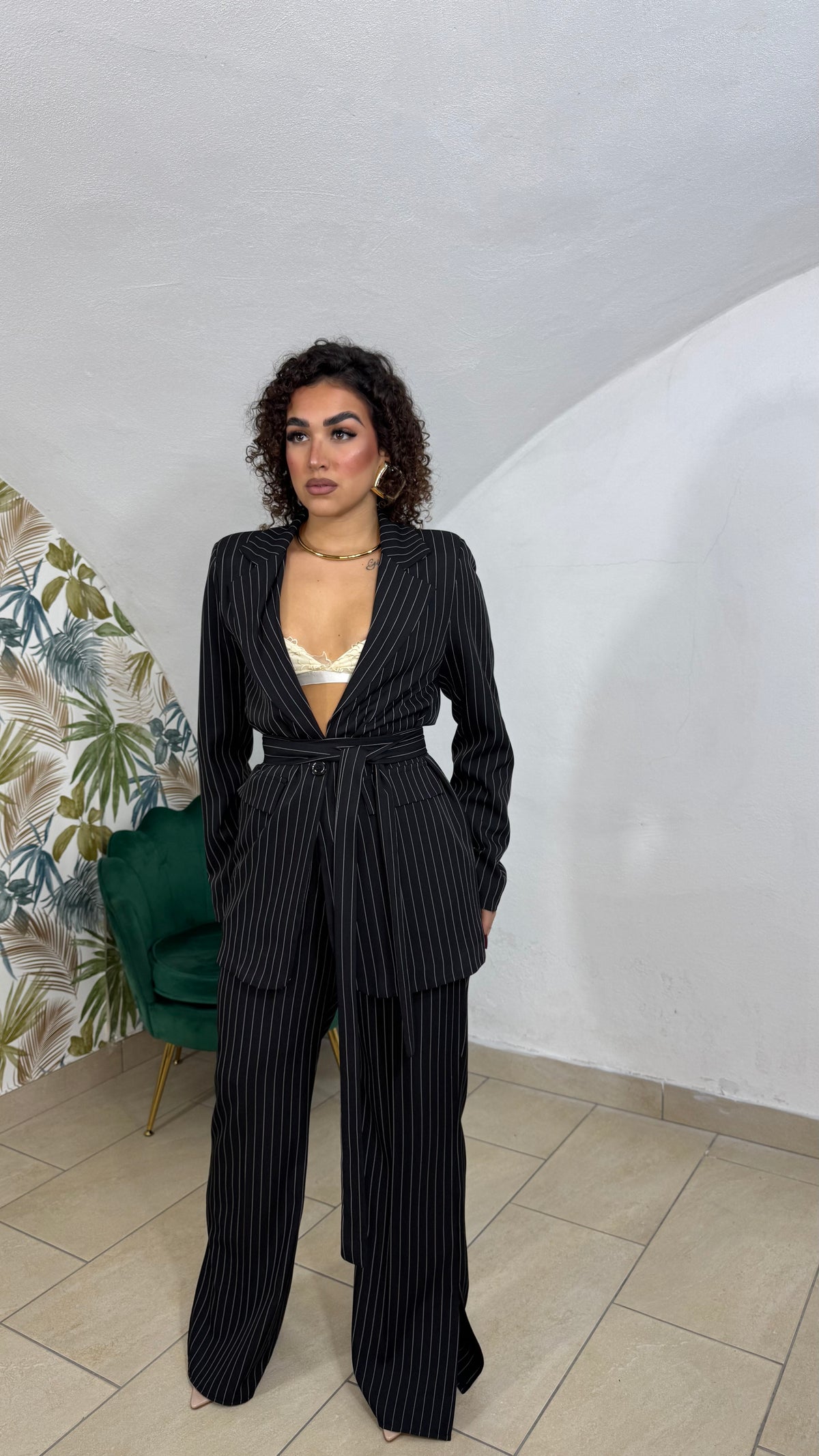 Tailleur Mina Gessato con Fusciacca