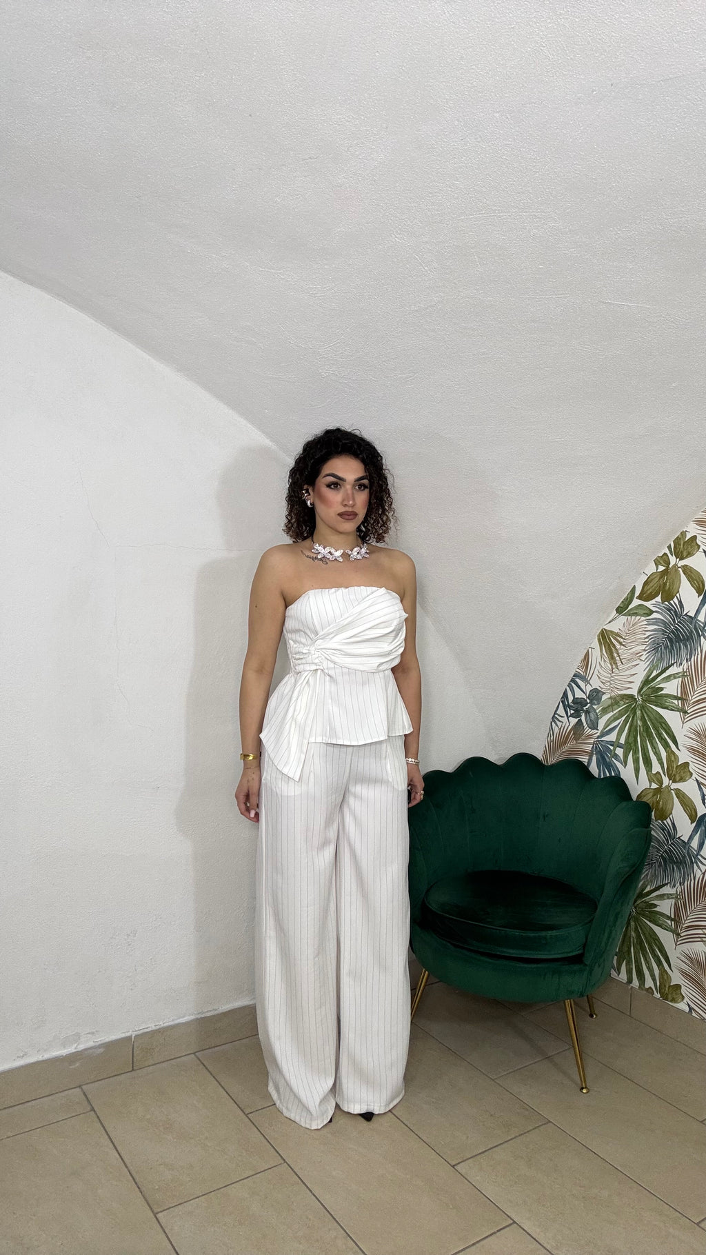 Coordinato Gessato Bianco