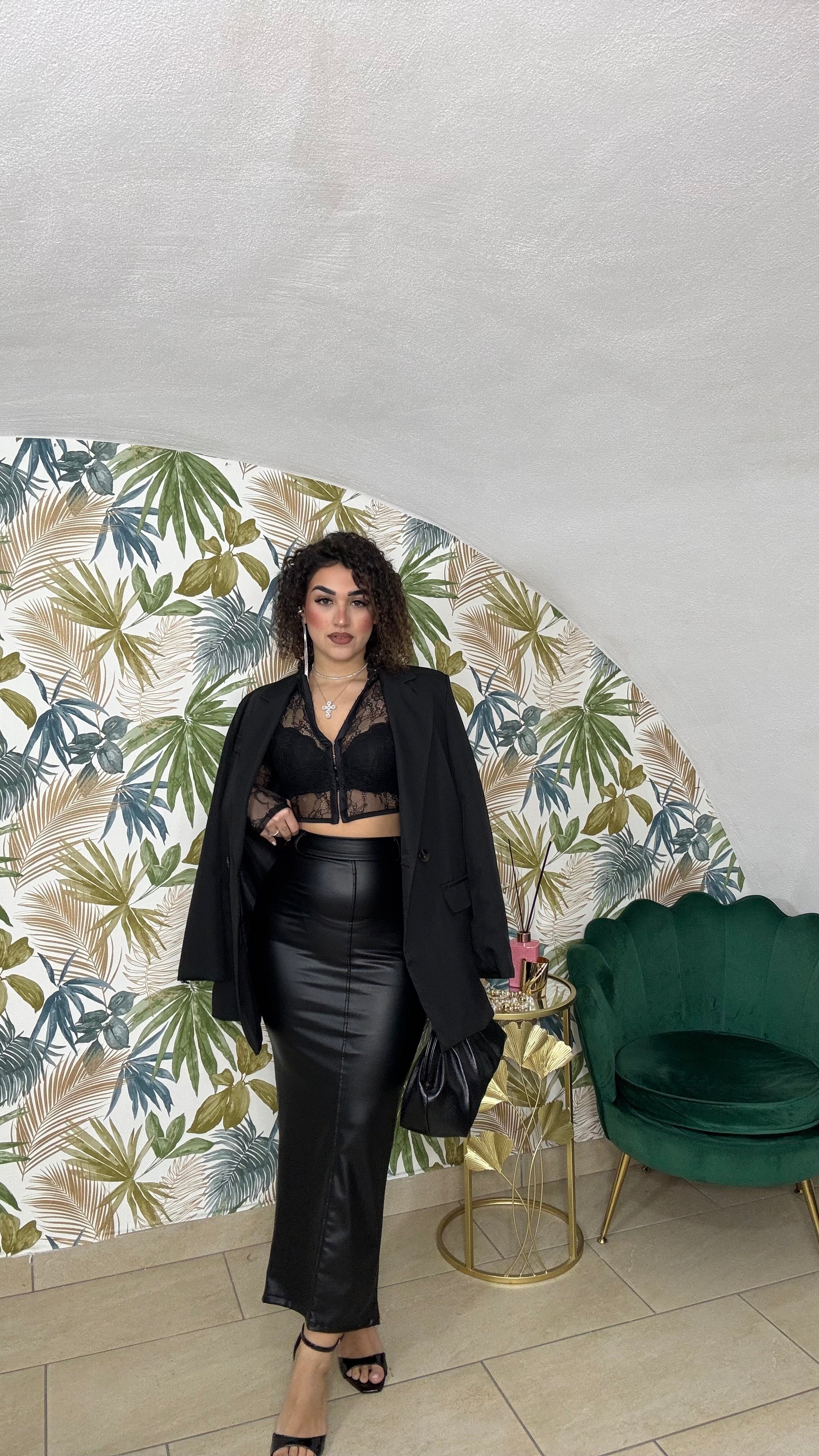 Gonna Lounguette in Pelle