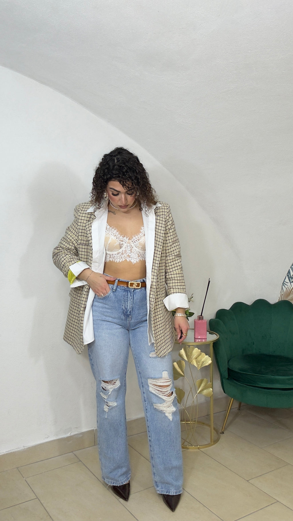 Jeans Palazzo con Strappi