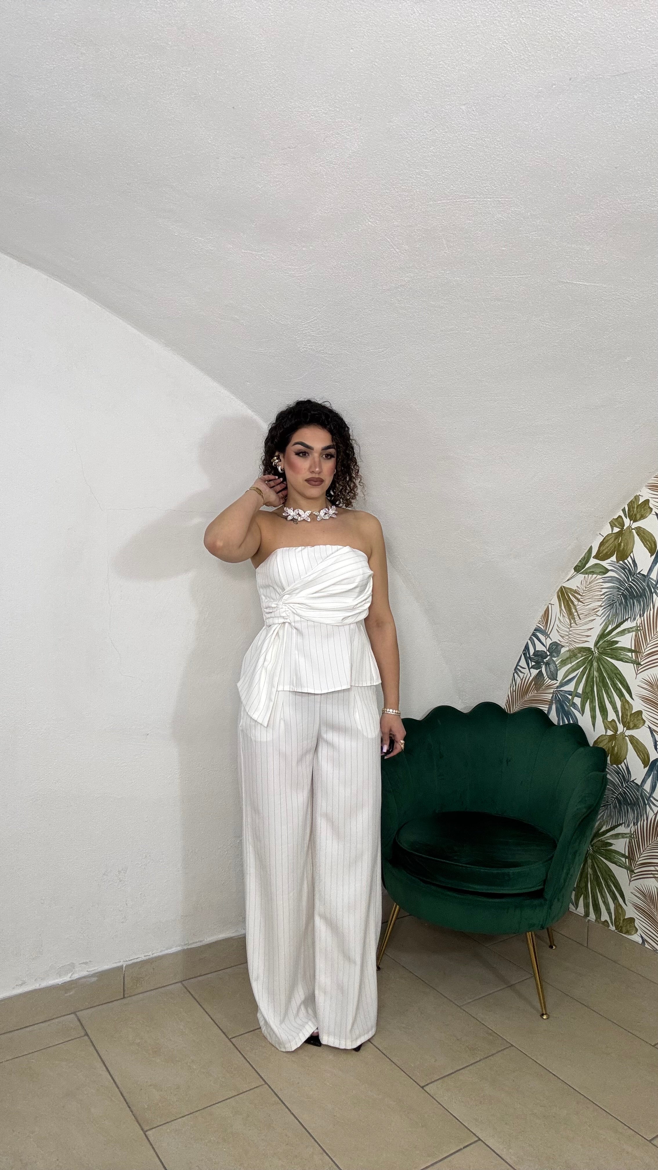 Coordinato Gessato Bianco