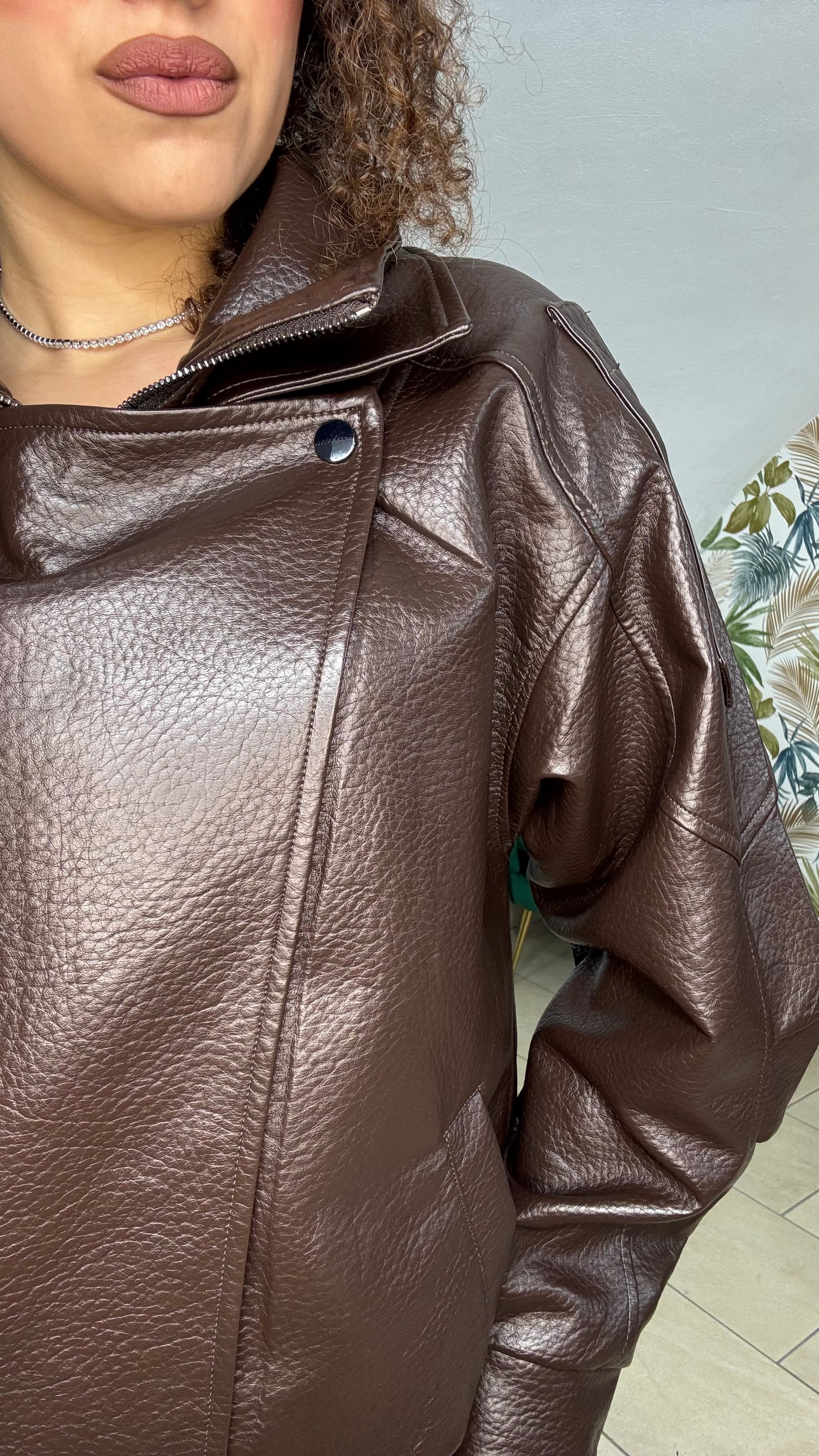 Giubbotto In Pelle Marrone