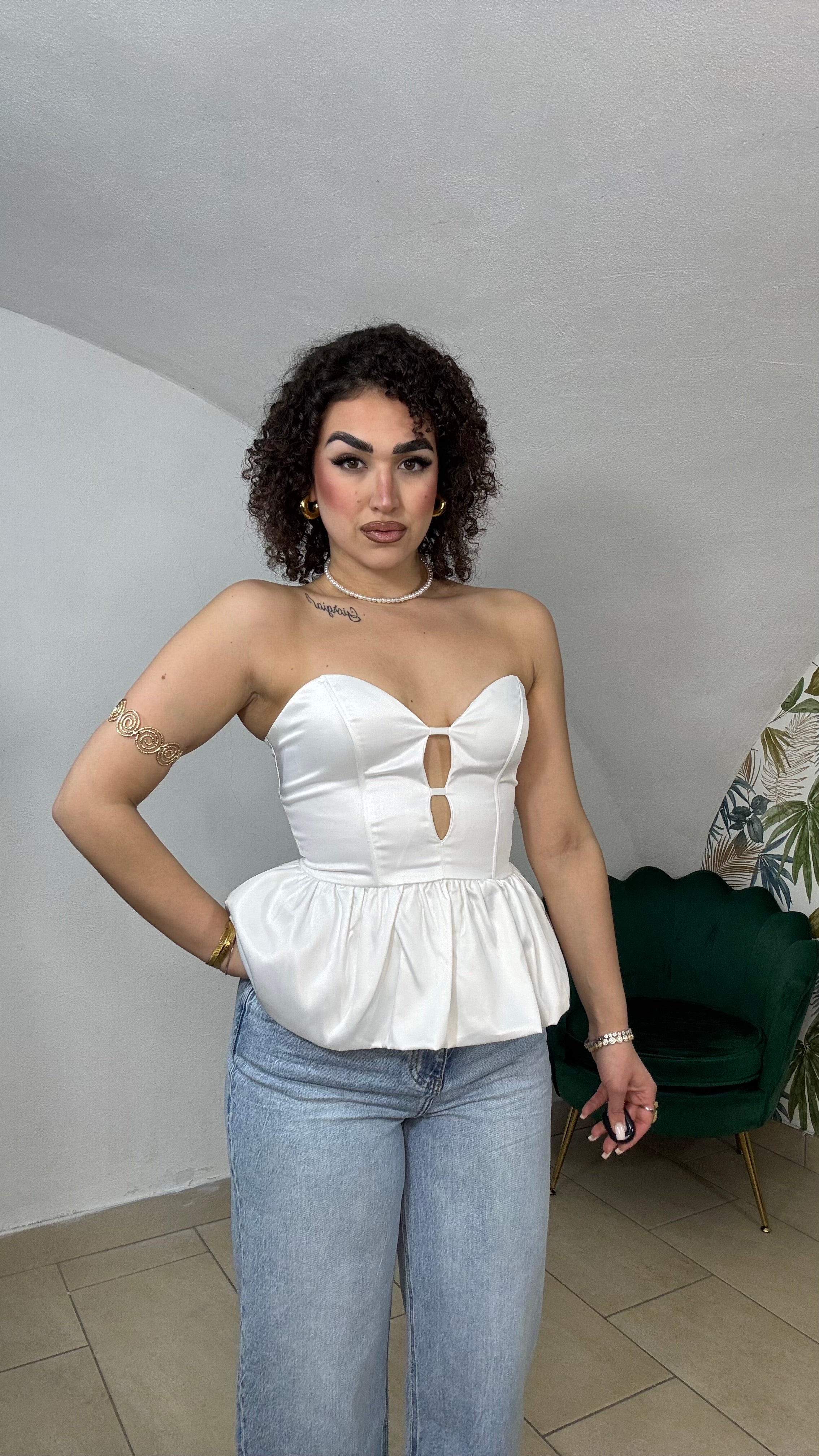 Corsetto Bianco in Seta