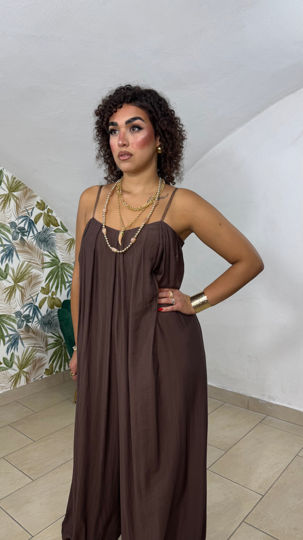 Jumpsuit in Lino Ballon