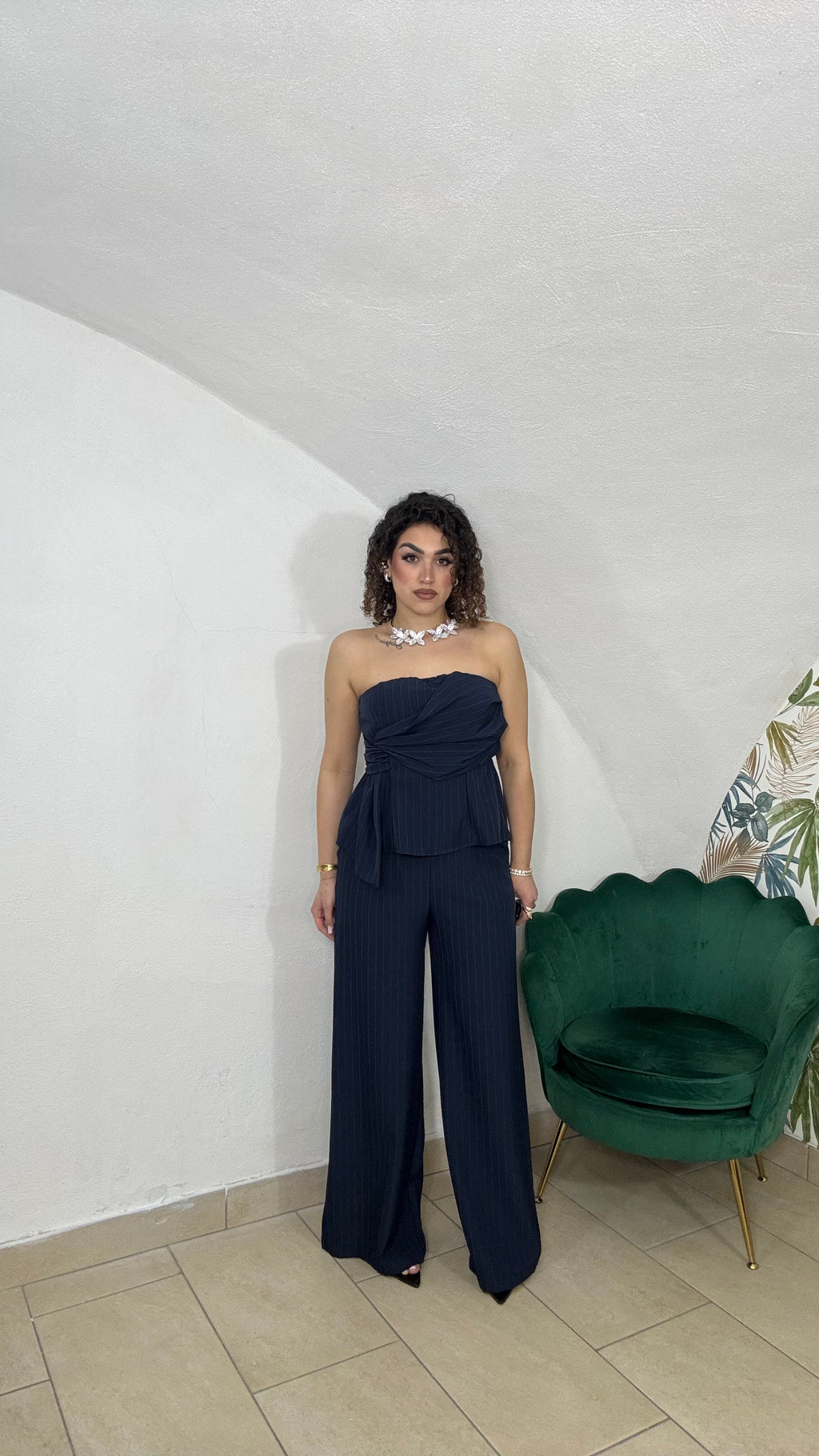 Coordinato Gessato Blue