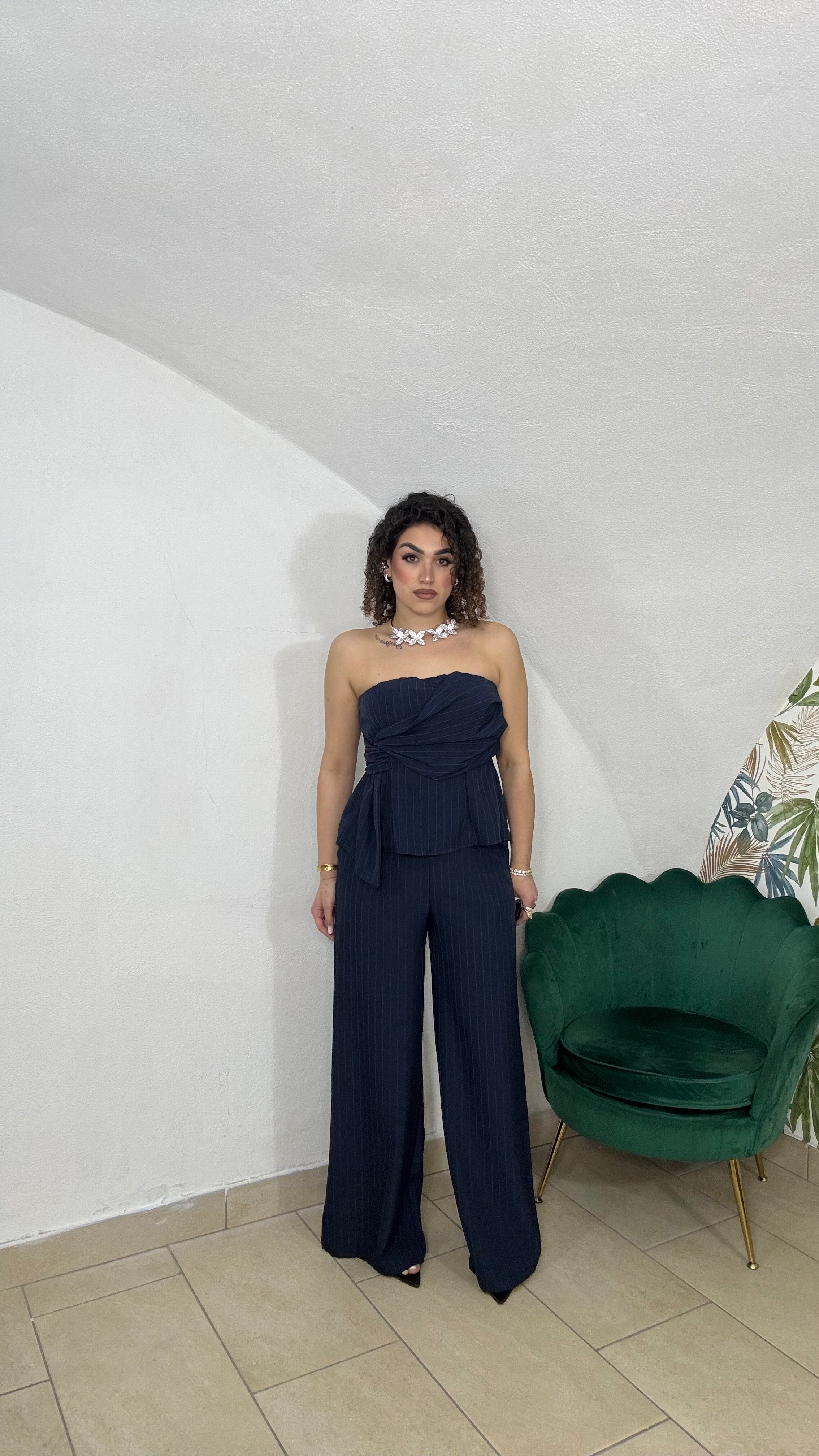 Coordinato Gessato Blue