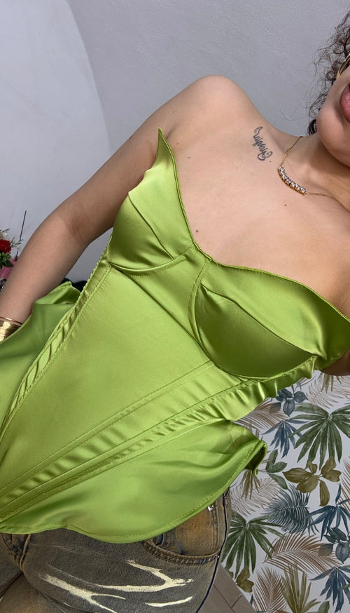 Bustier in Raso Lime