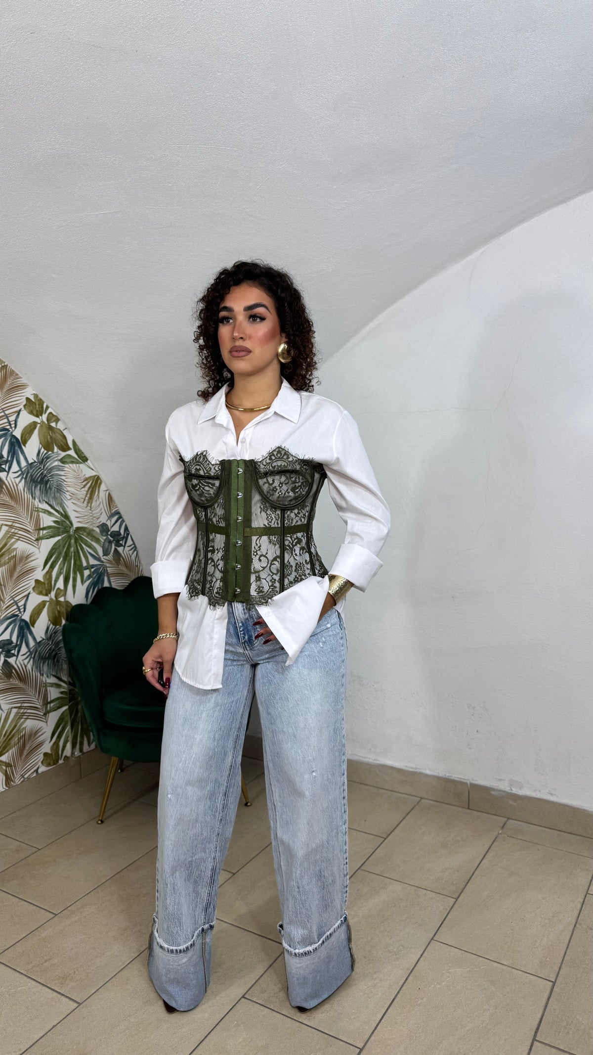 Corsetto in Pizzo Nudo