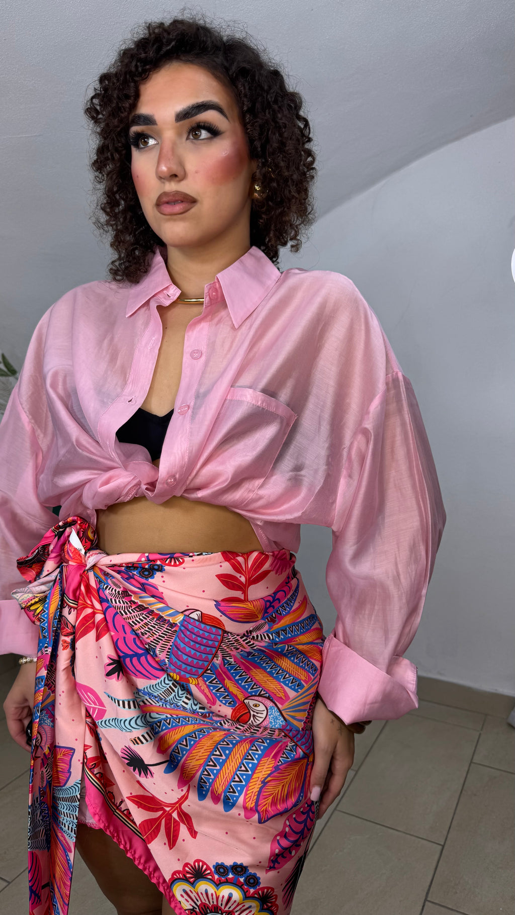 Camicia Velata Rosa