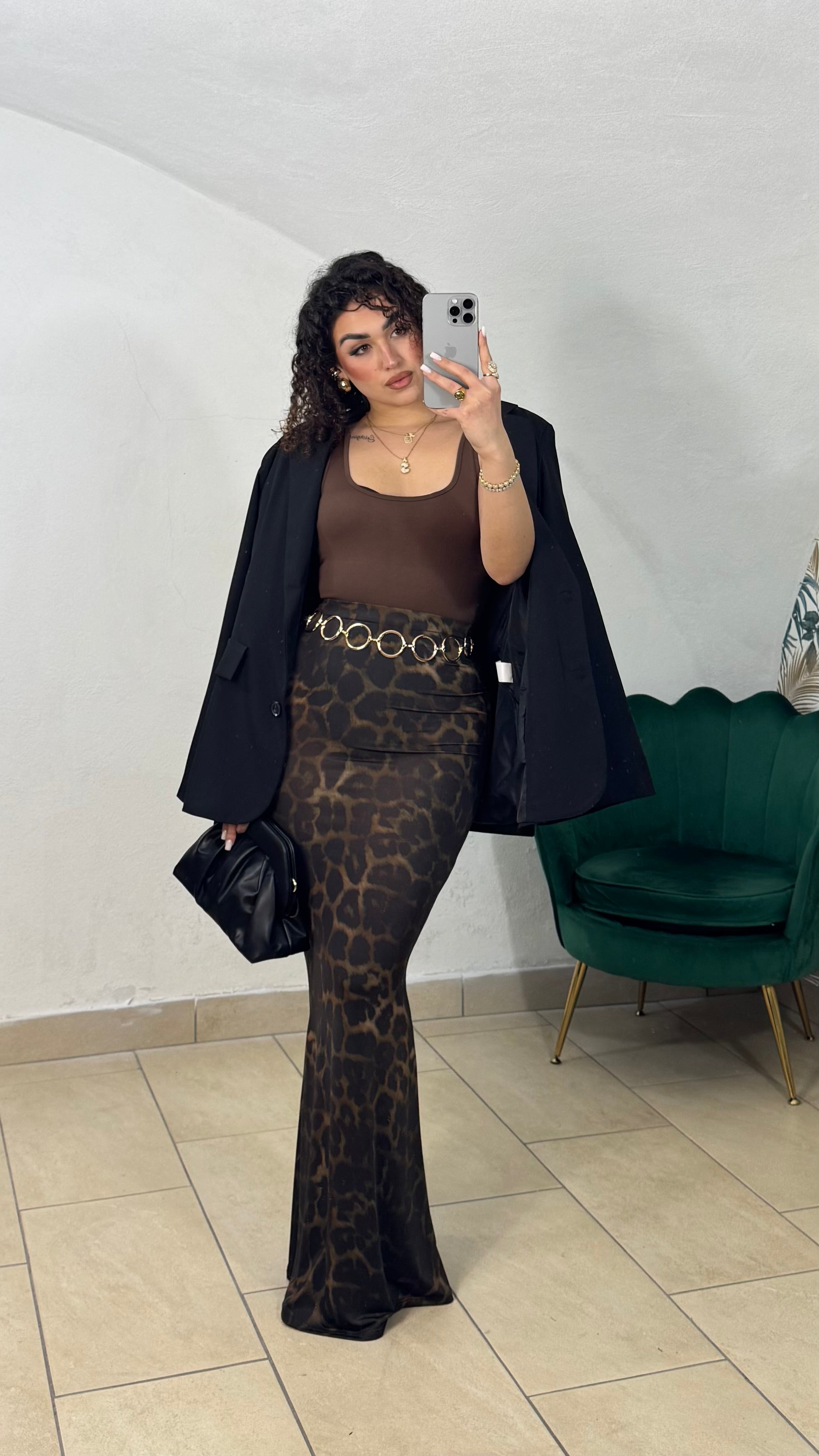 Gonna Animalier Brown