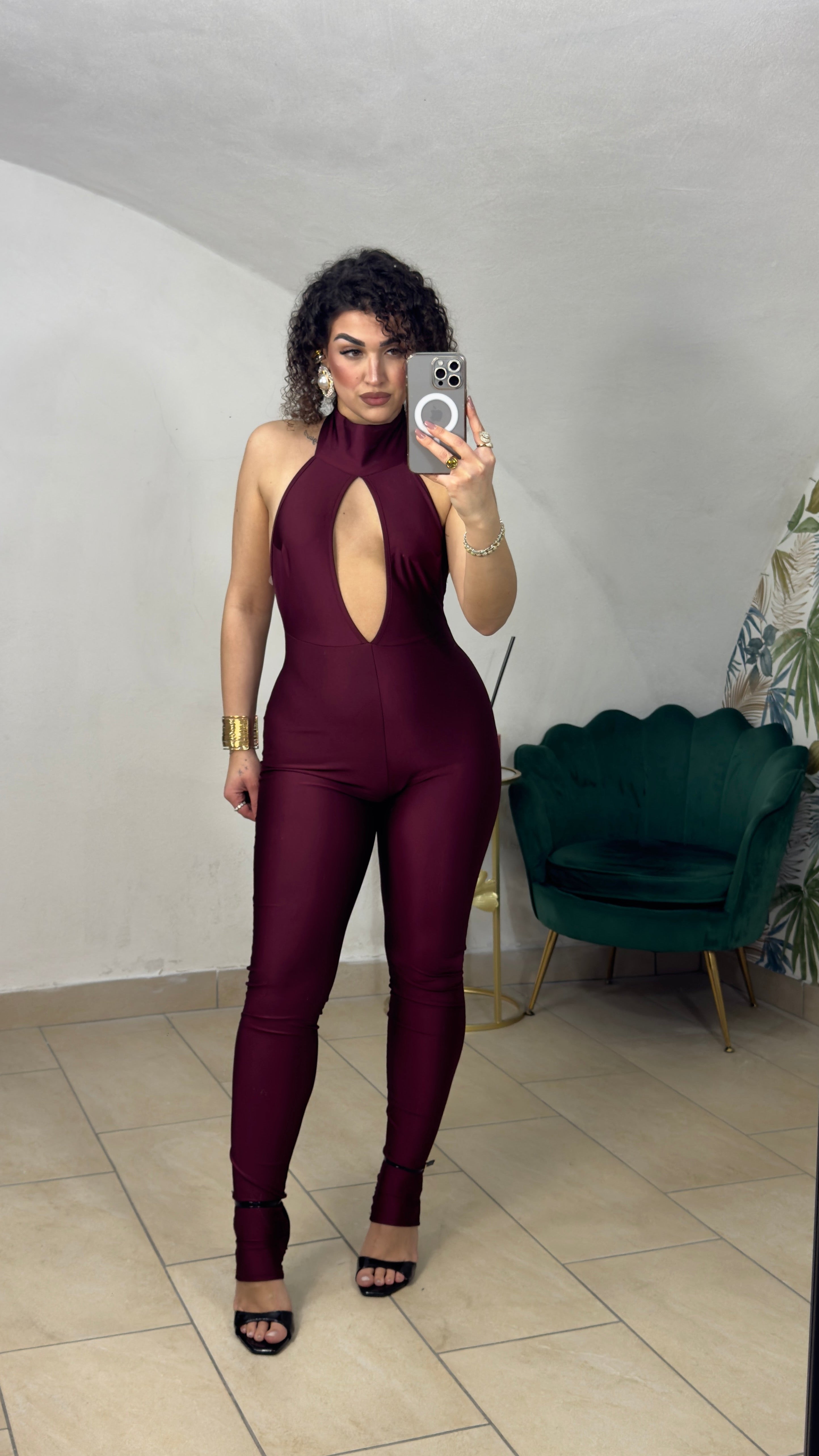 Jumpsuit scollo profondo