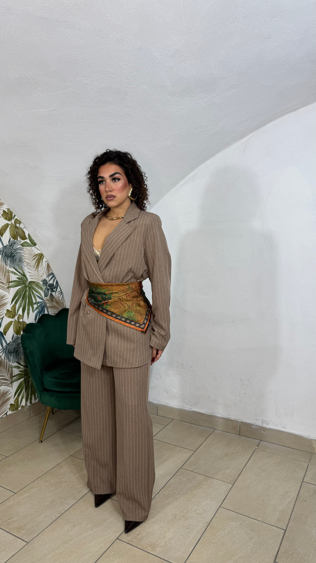 Tailleur Gessato DoppioPetto Biscotto