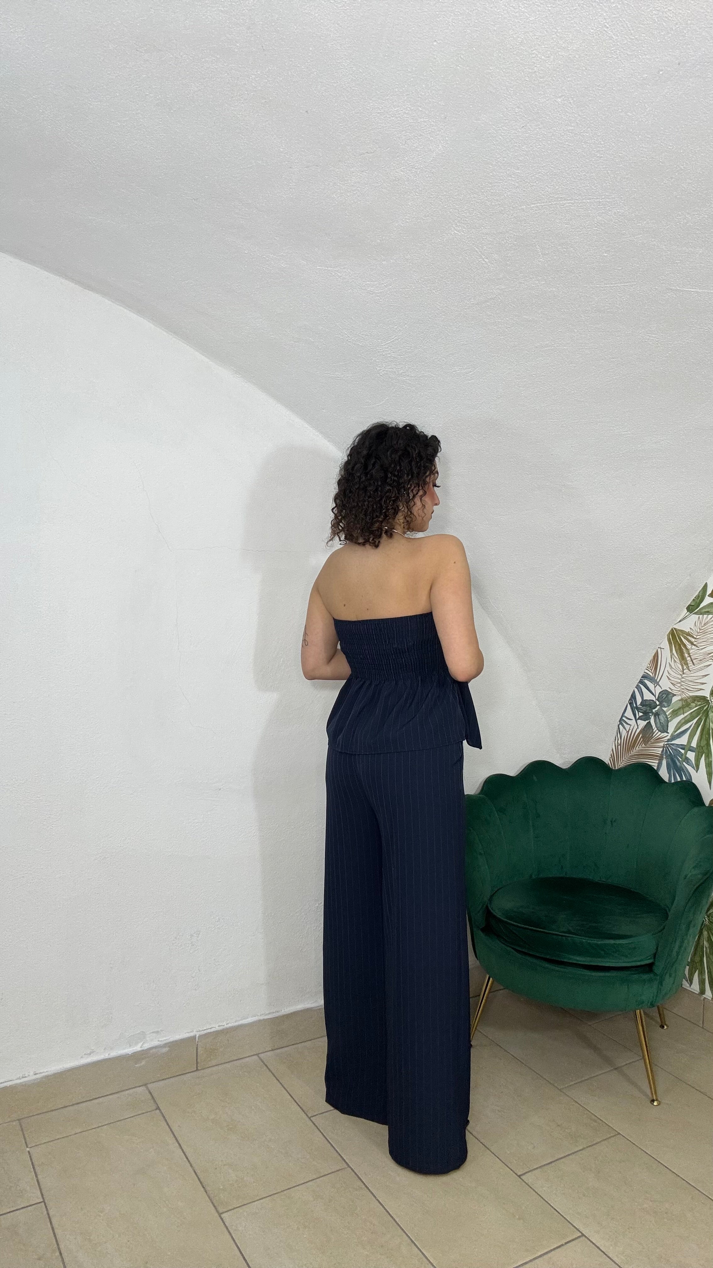 Coordinato Gessato Blue