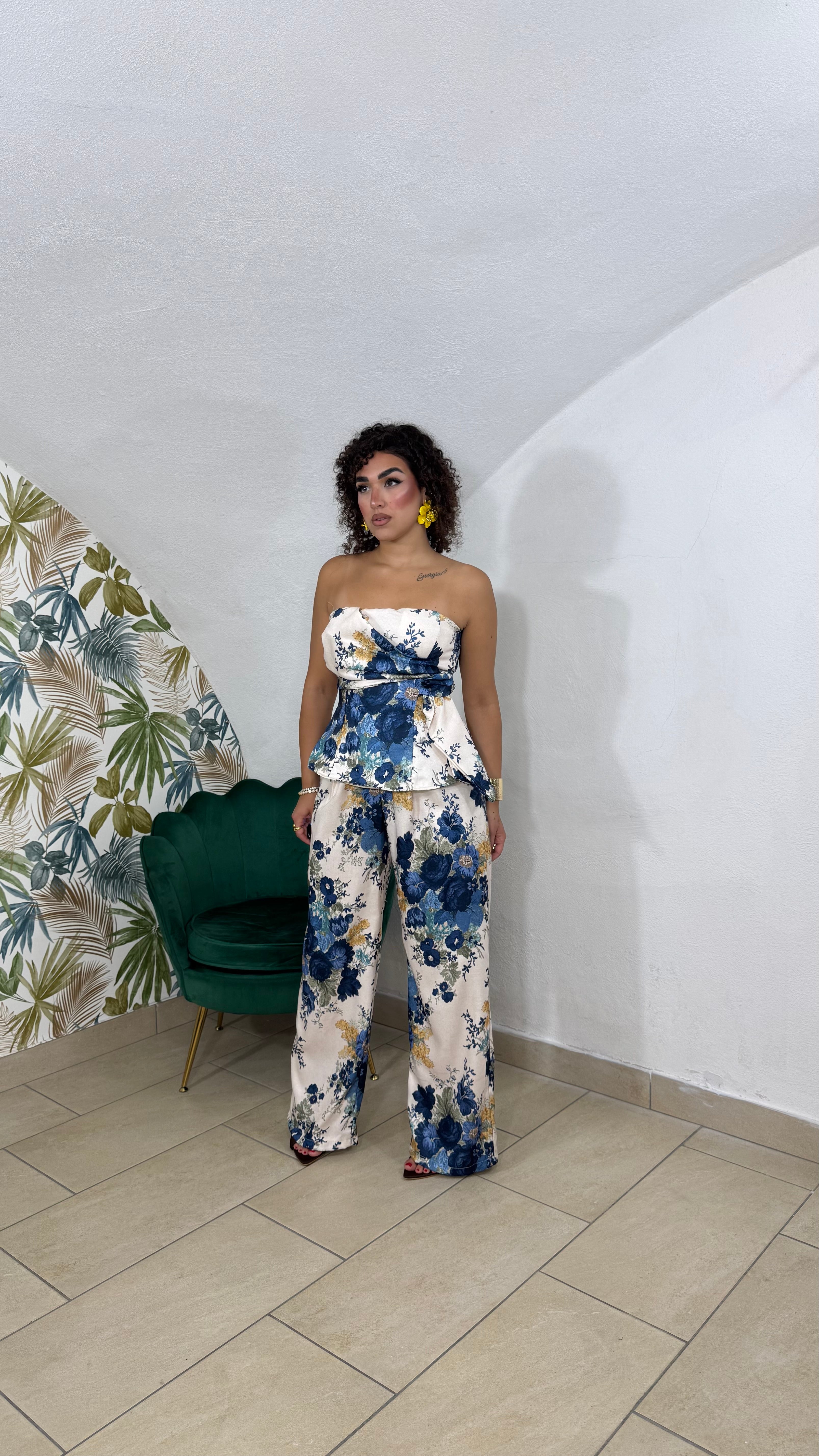Coordinato Flowers Blu