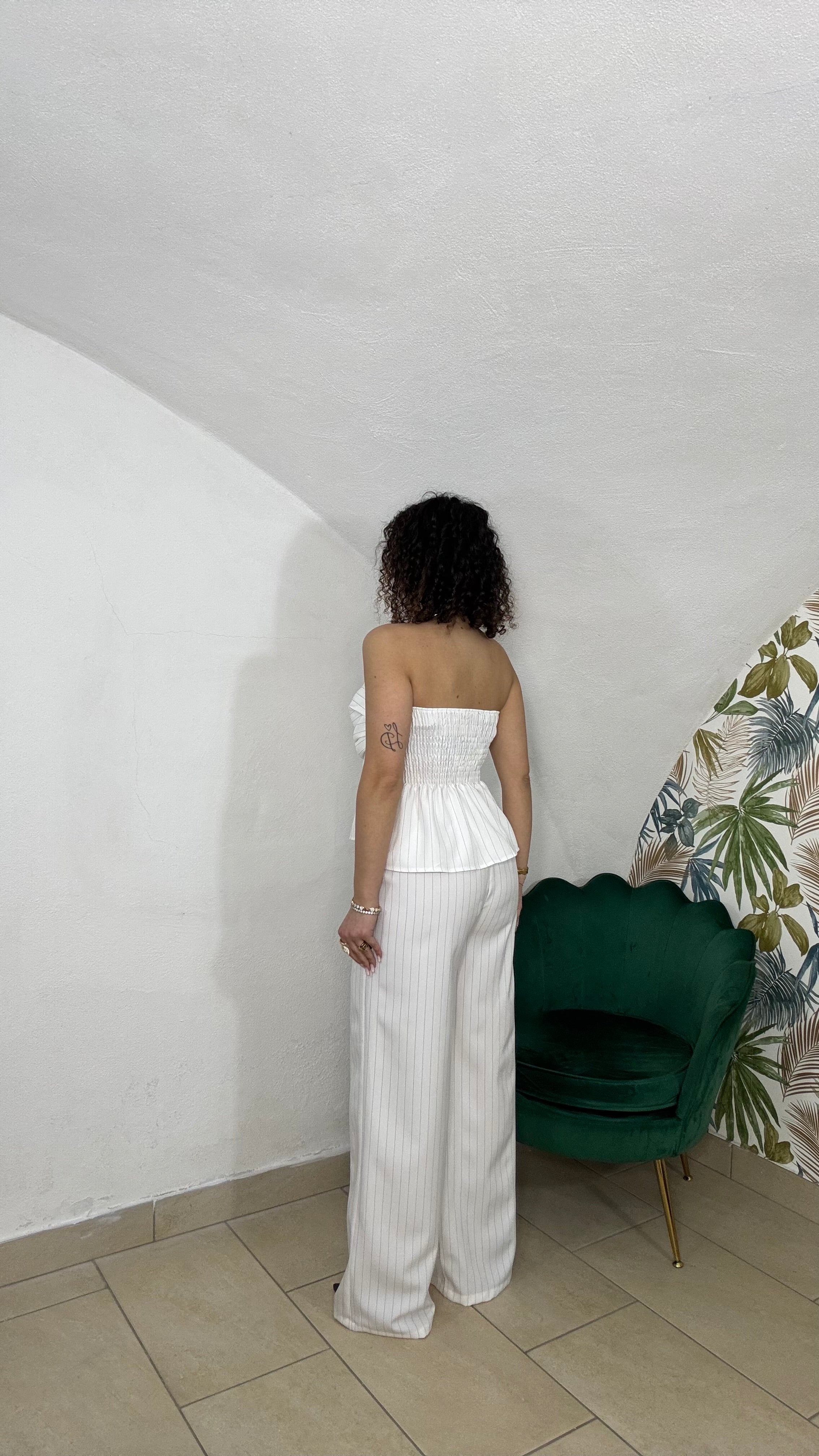 Coordinato Gessato Bianco