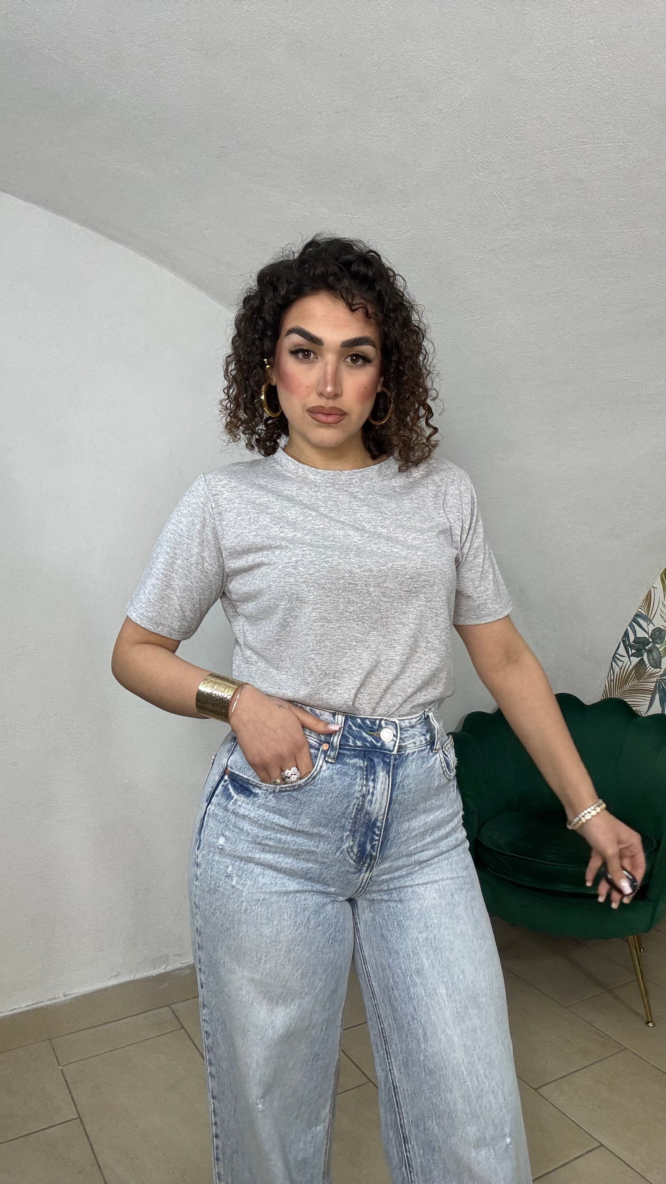 T-shirt Crop con Top in Pizzo