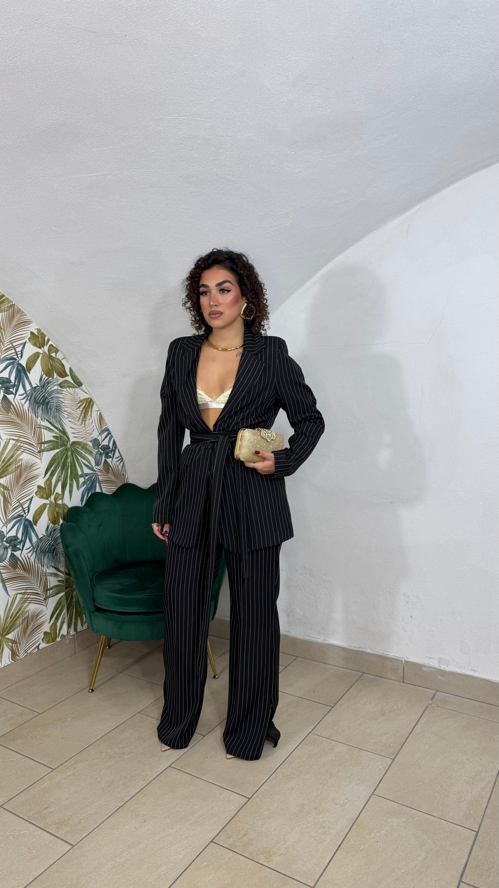 Tailleur Mina Gessato con Fusciacca