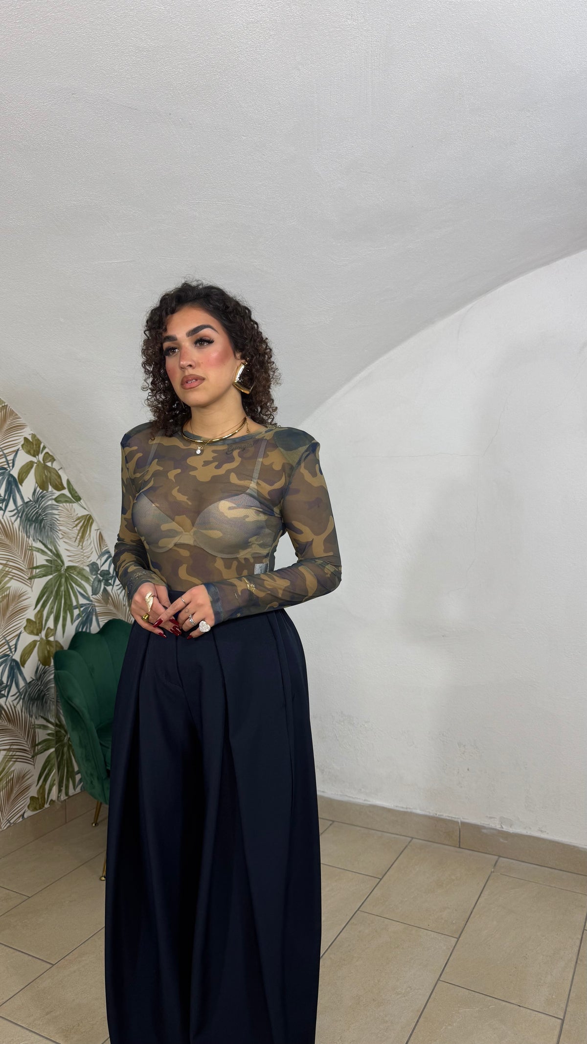 Maglia Fantasia Velata con spallina preformata
