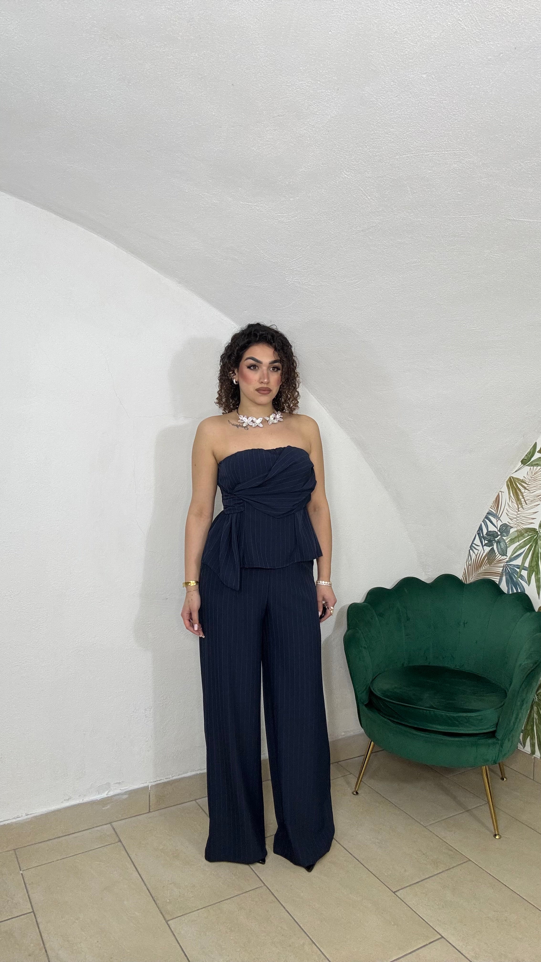 Coordinato Gessato Blue