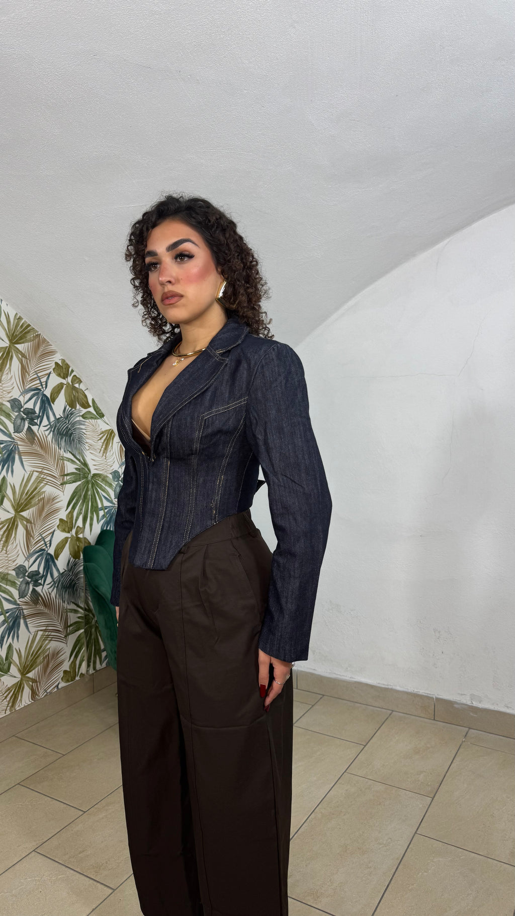 Giacca Bustier in Denim