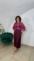 Gonna Pareo in Raso Bordeaux