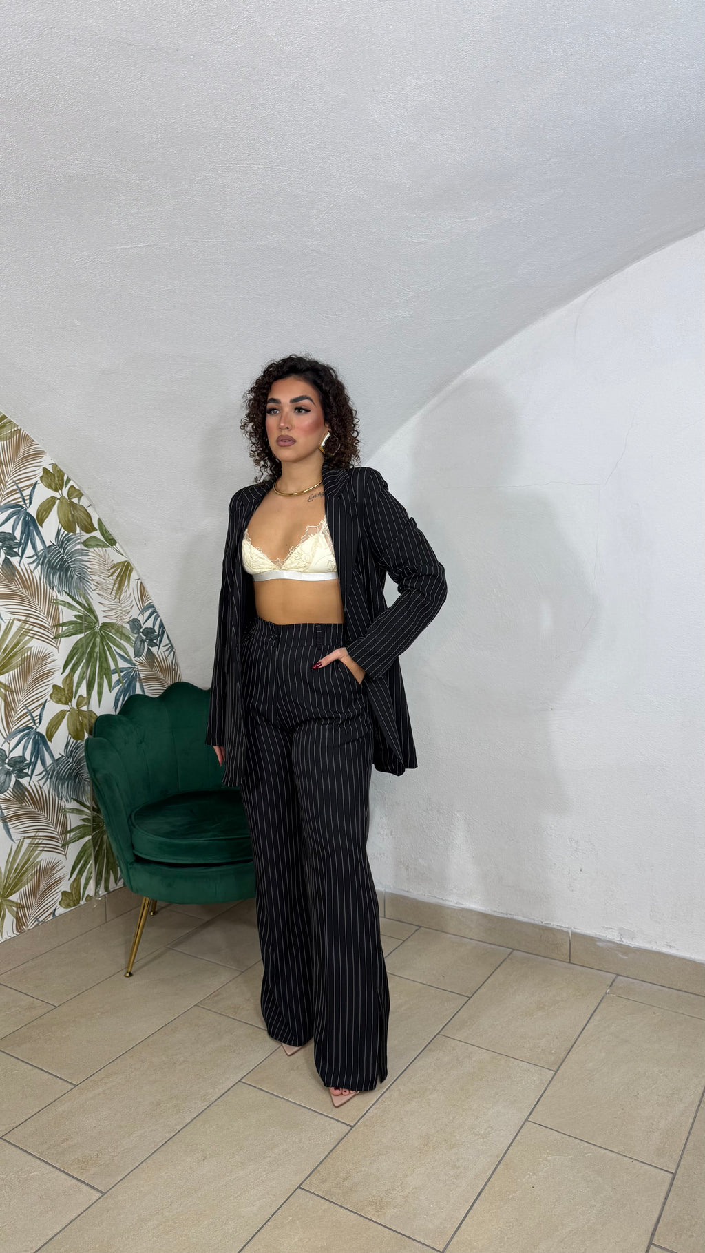Tailleur Mina Gessato con Fusciacca