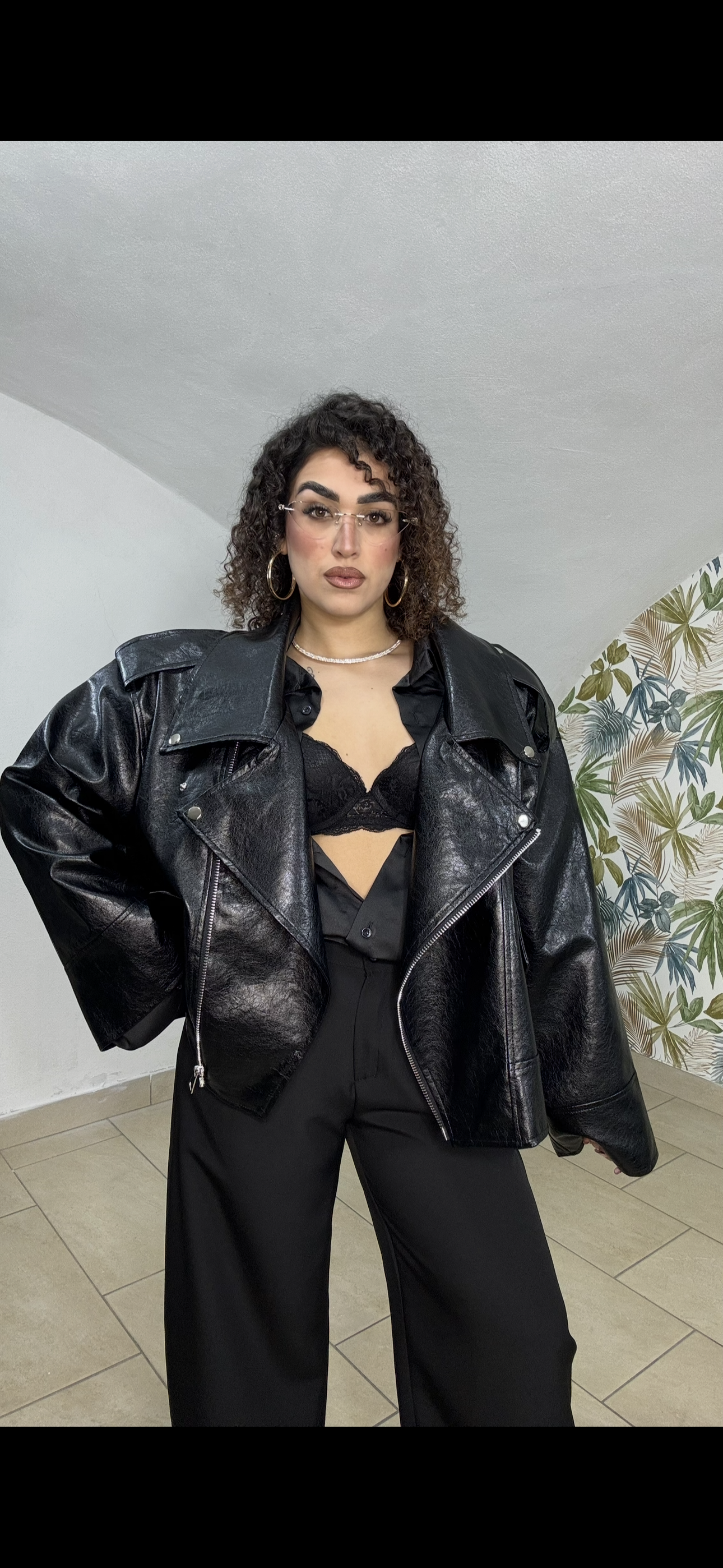 Giacca Mia in Pelle Black