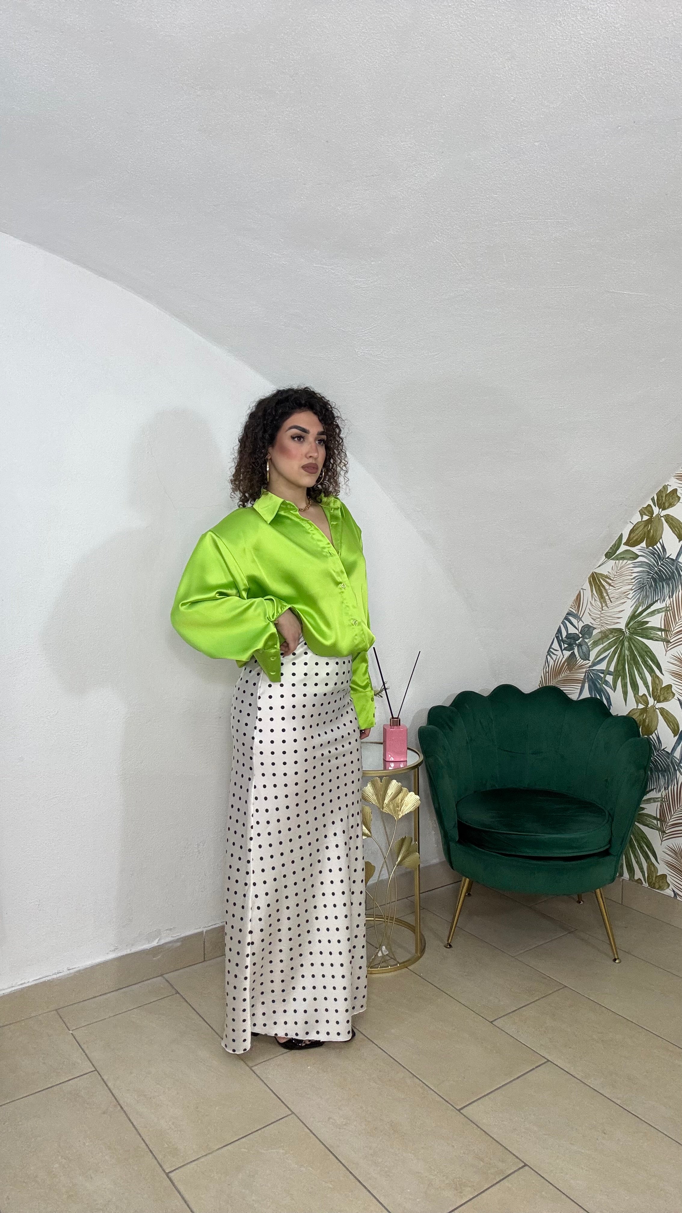 Gonna in simil seta Pois