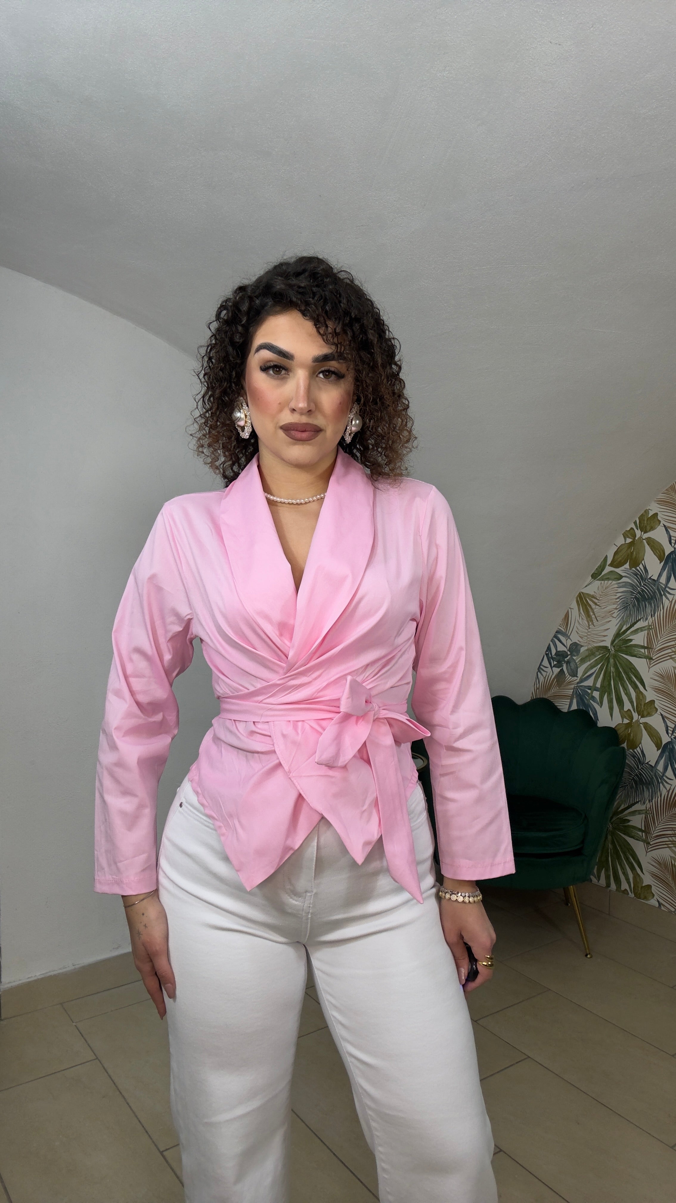 Camicia incrocio in cotone