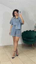 CordSet In Jeans con Swarovski