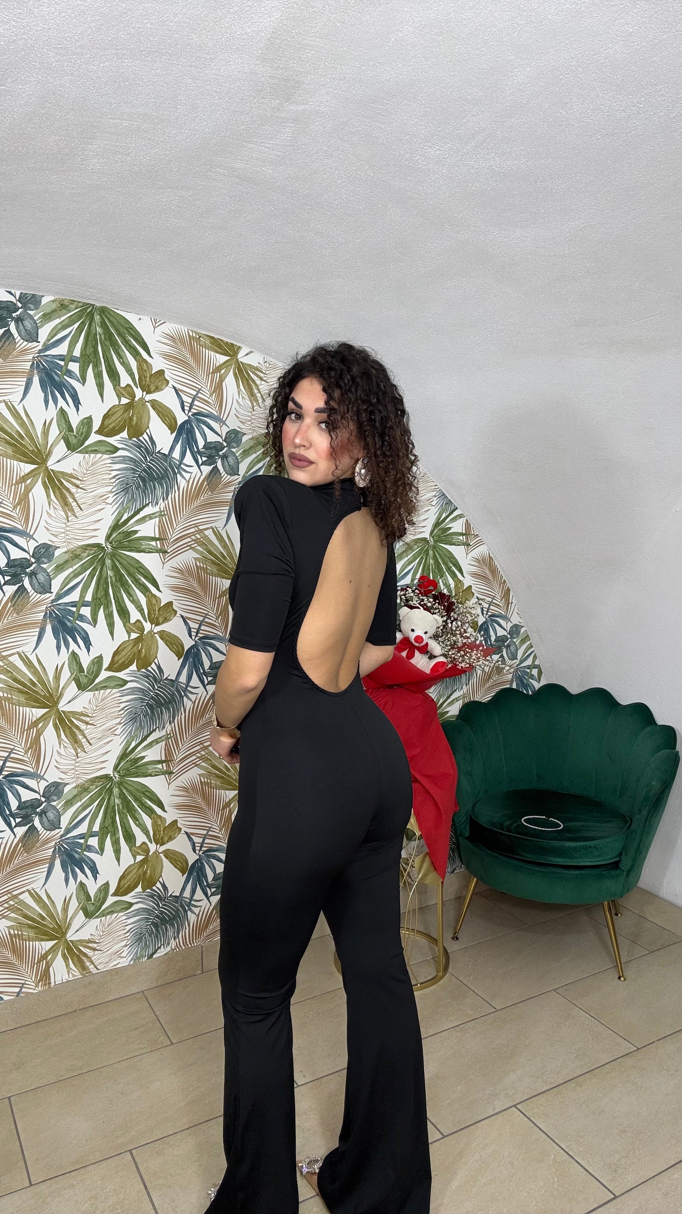 Jumpsuit con Spalla Preformata