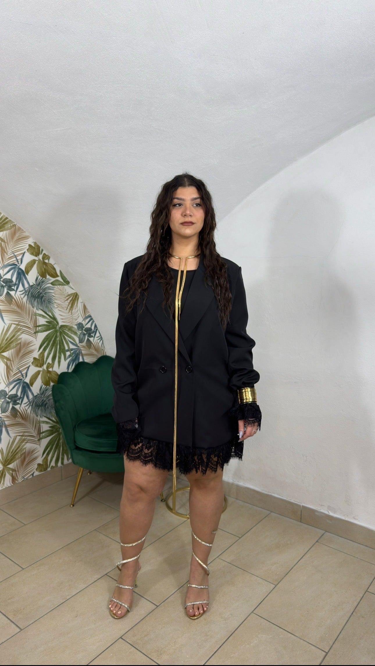 Blazer Dress in Pizzo Curvy