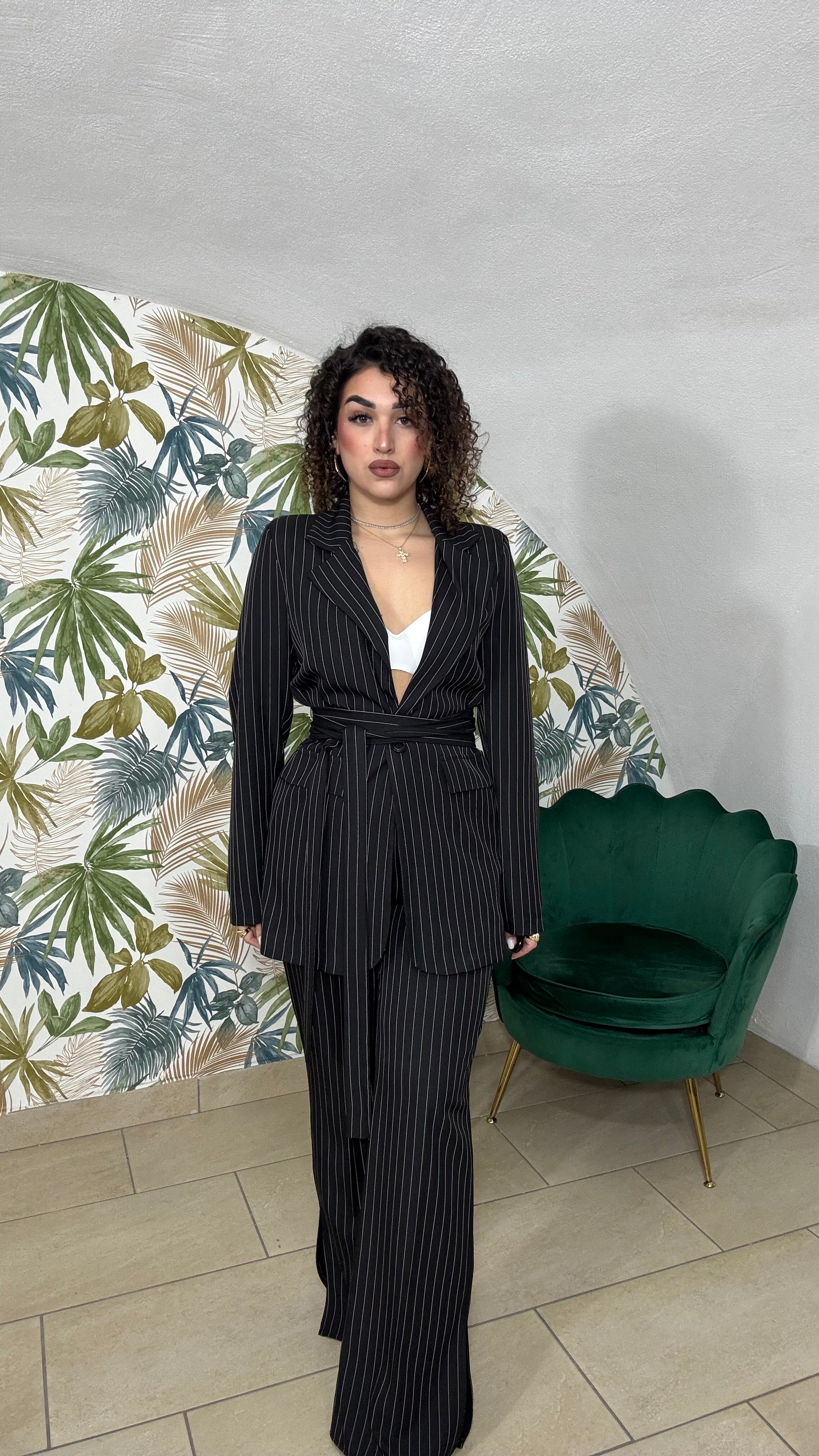 Tailleur Gessato Black