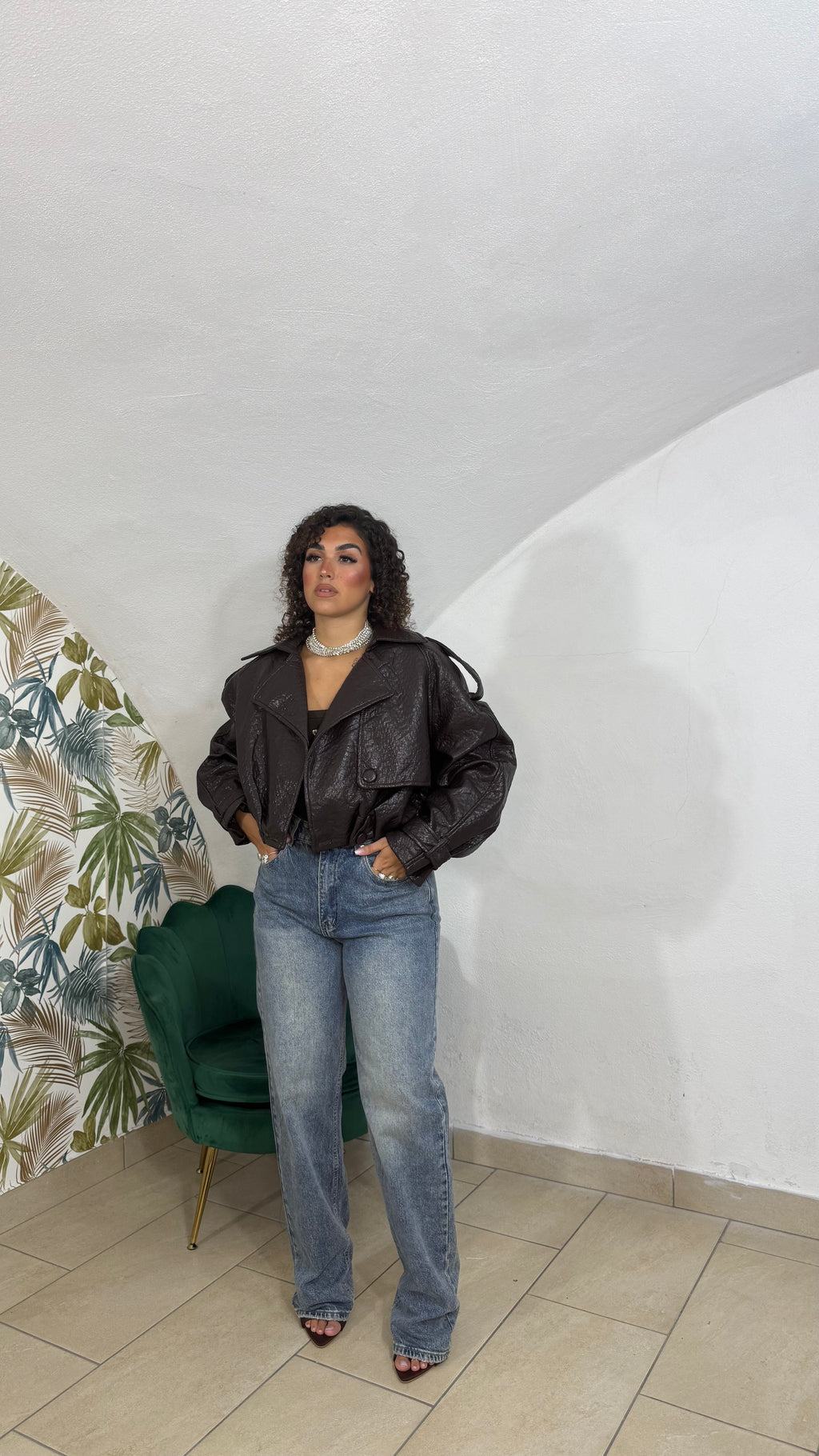 Denim Tascone&Strappi Animalier in Strass