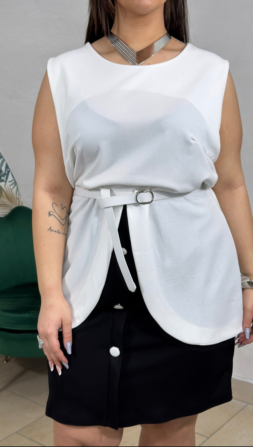 Dress con Bottoni Curvy