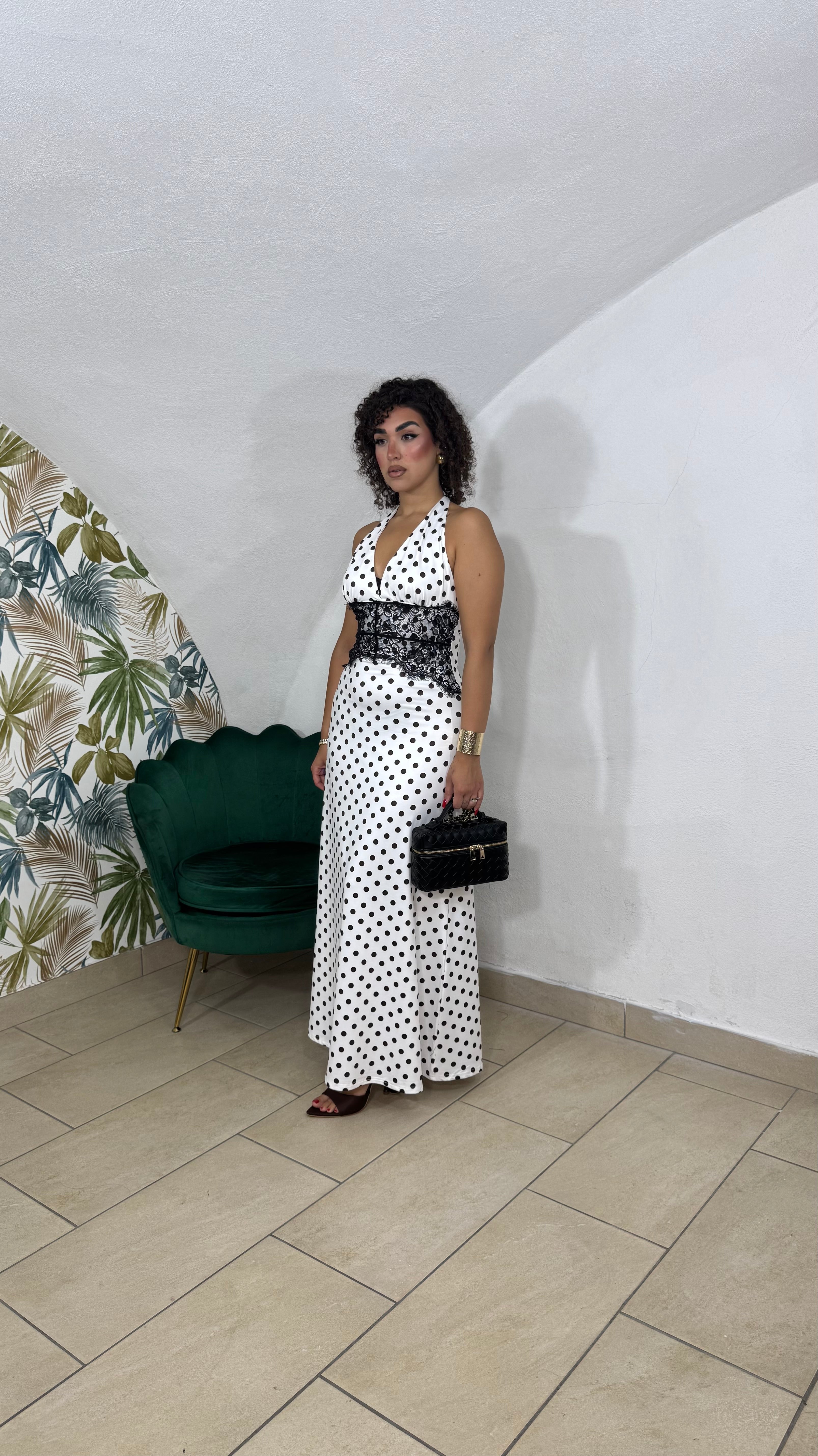 Dress Angelica con Pois Marroni