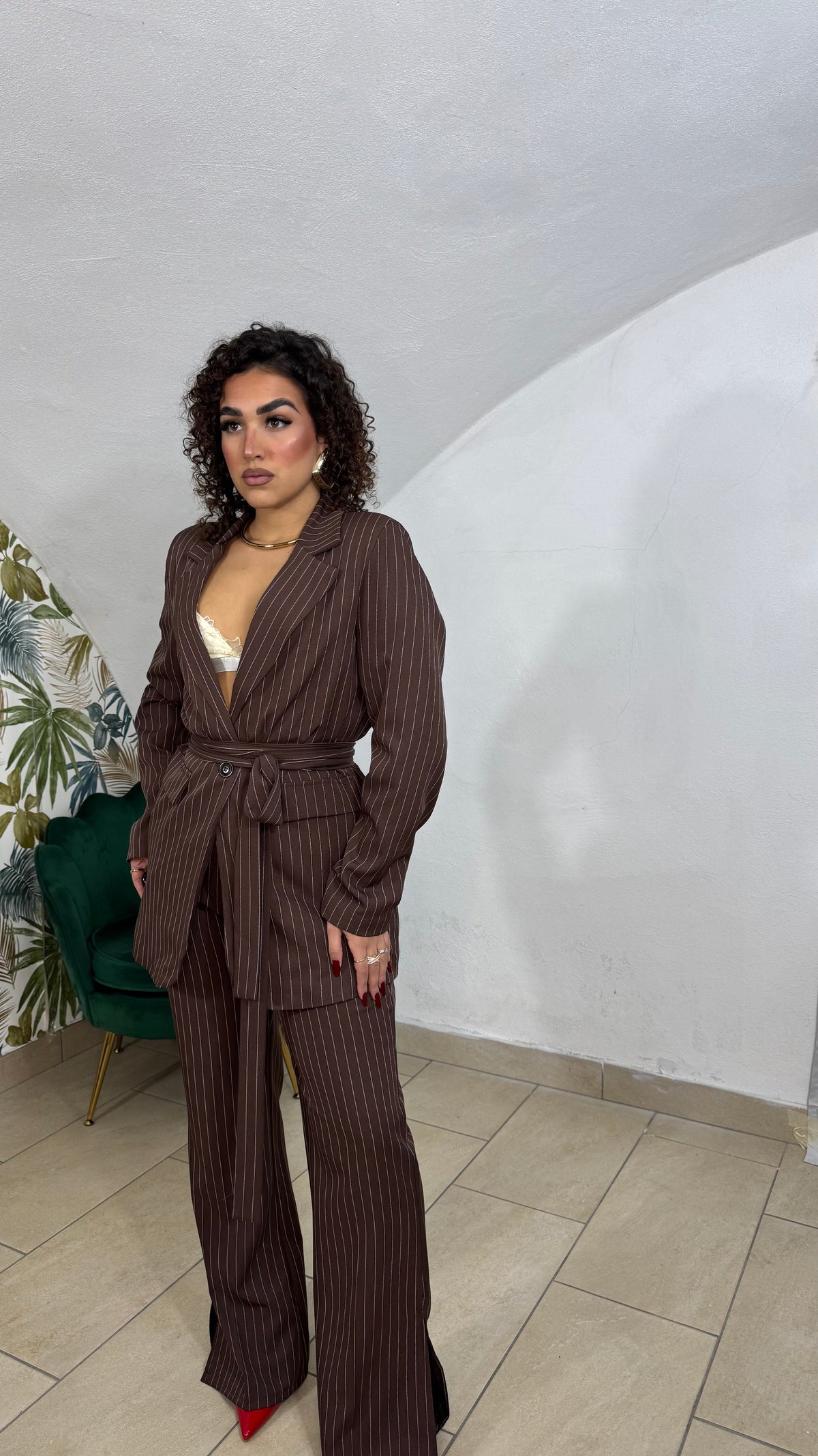Tailleur Mina Gessato con Fusciacca