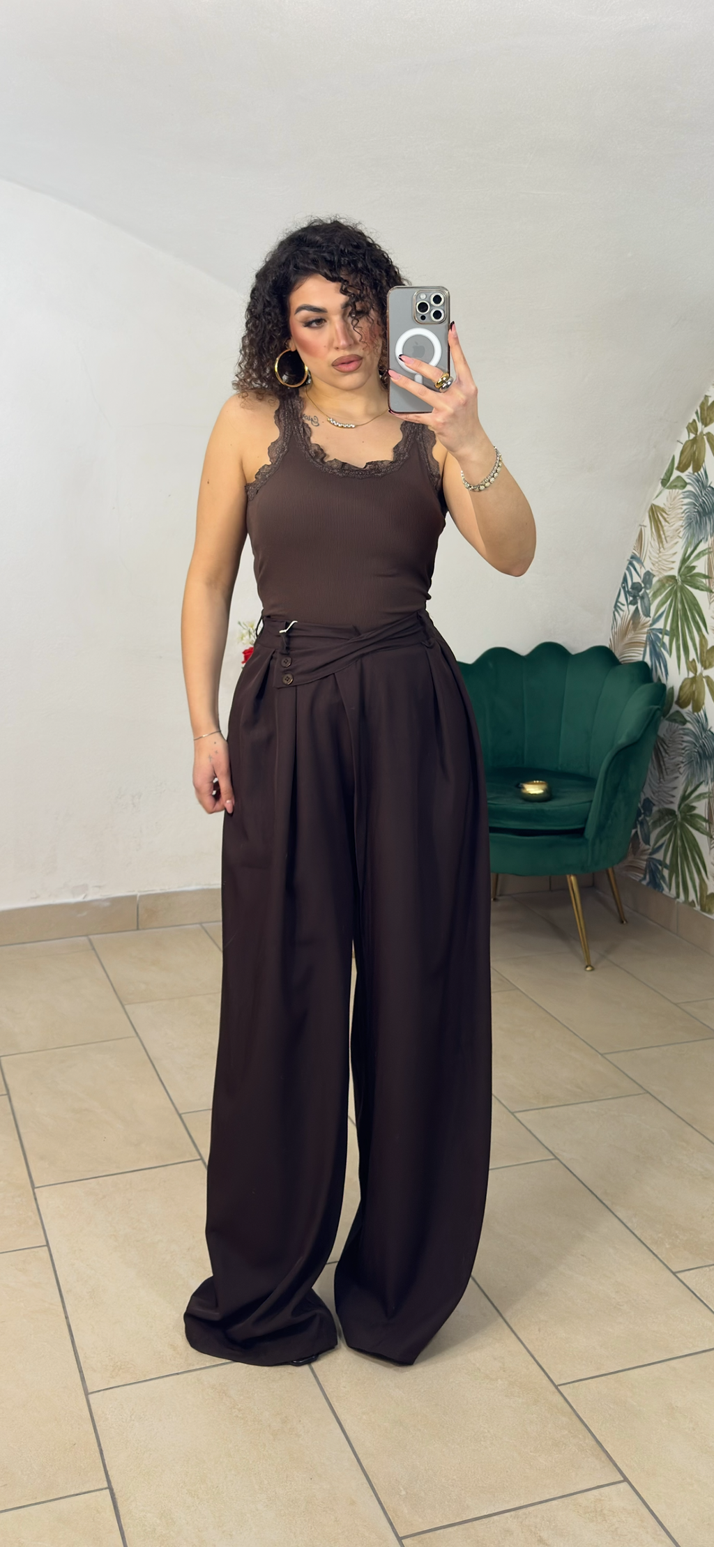 Canotta in Pizzo Brown