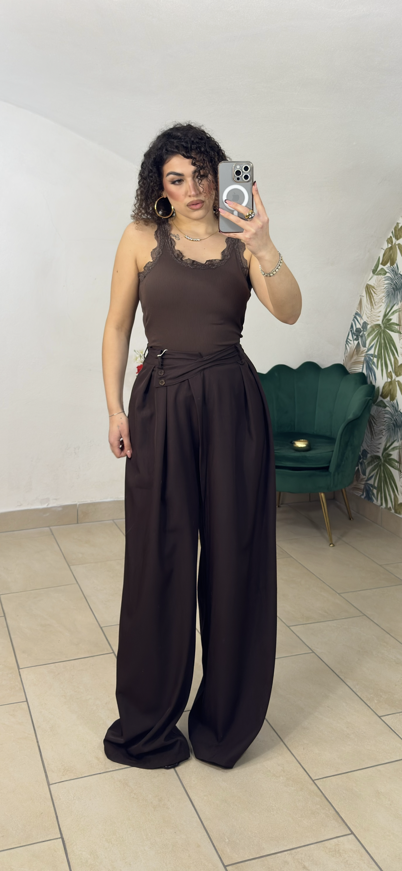 Canotta in Pizzo Brown