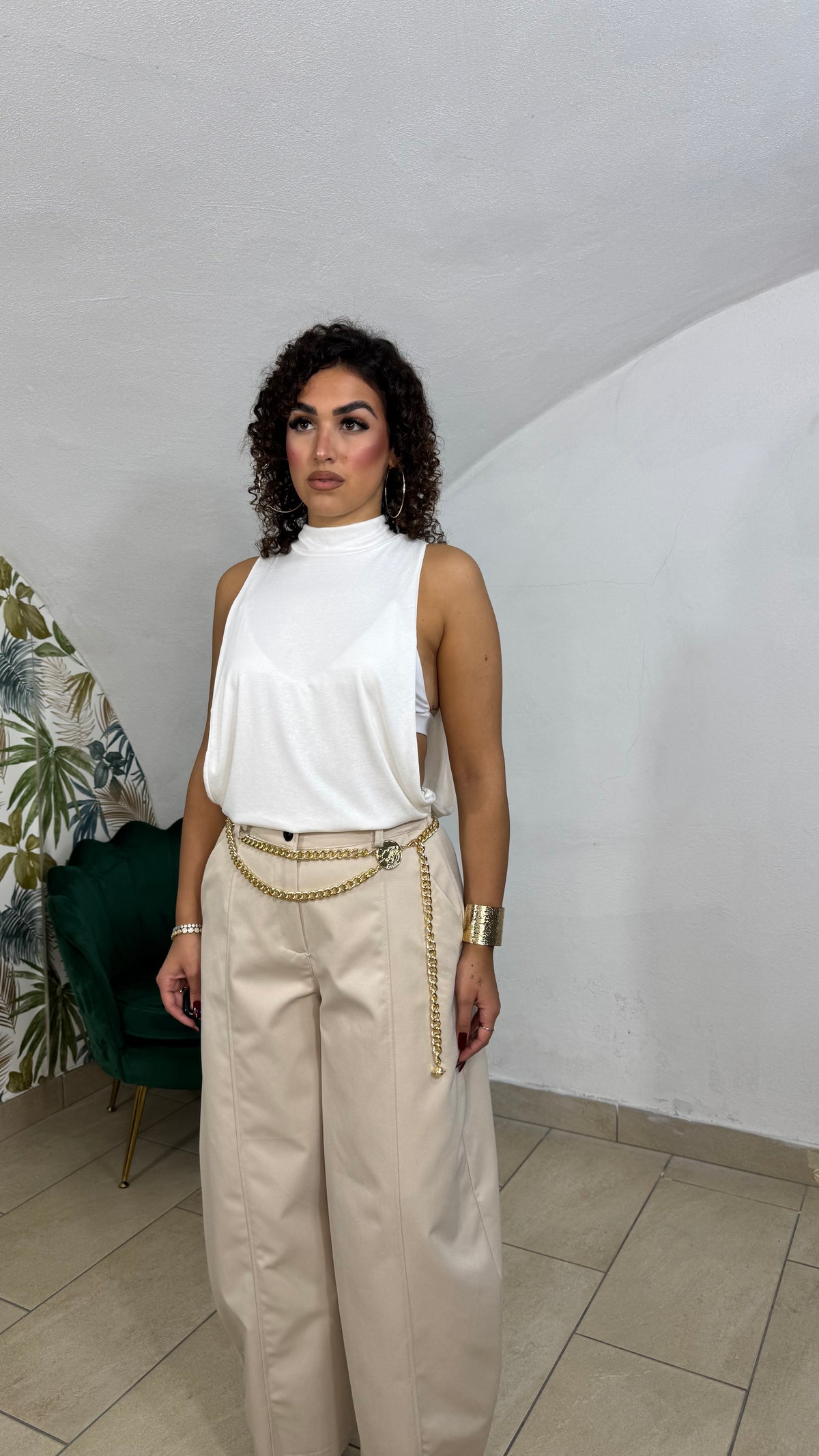 Pantalone Ballon in simil jeans